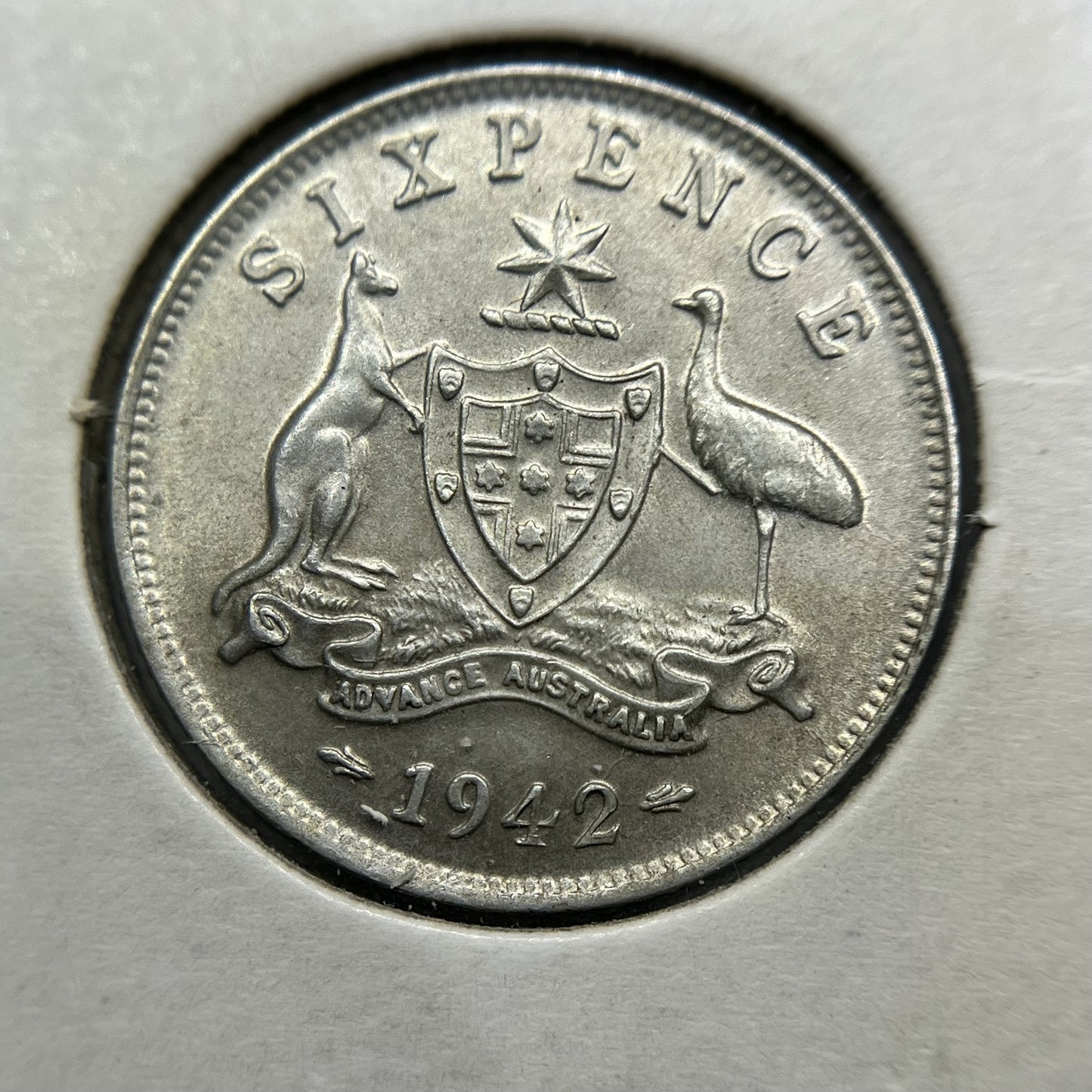 1942 Sixpence Coin - Extremely Fine - George VI Silver Predecimal