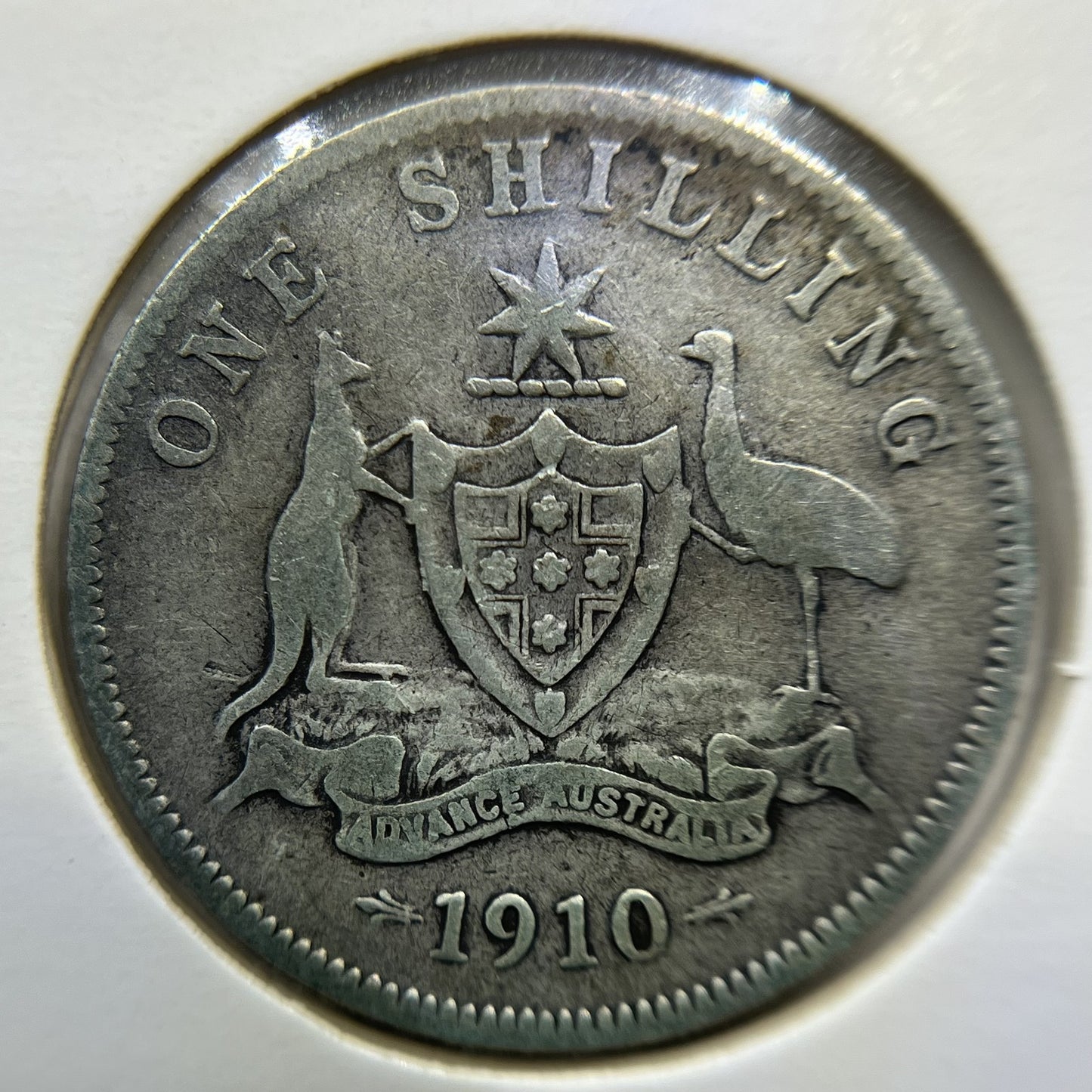 1910 Shilling Coin - Very Good - Edward VII Silver Predecimal First Year