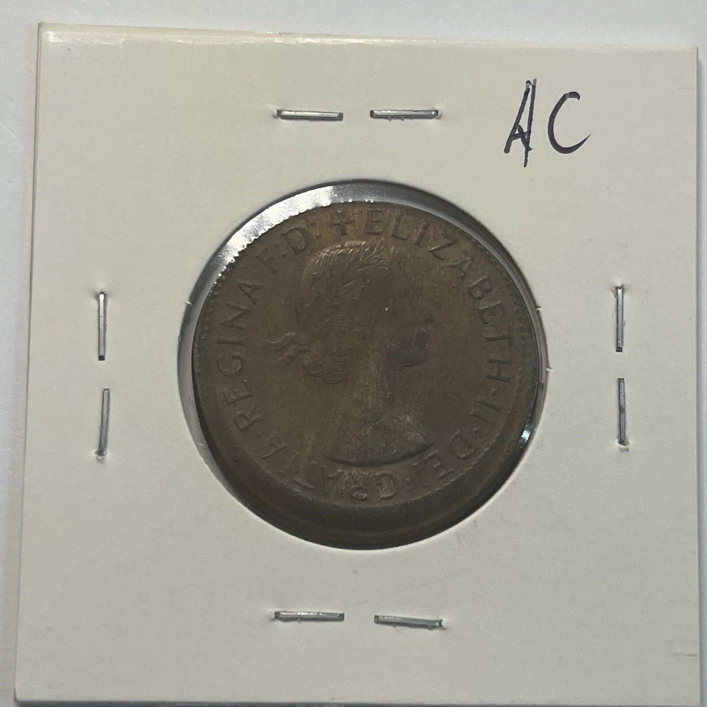 1964 Half Penny Coin - Off Centre Misstrike Error Lip - Scarce Predecimal Collar