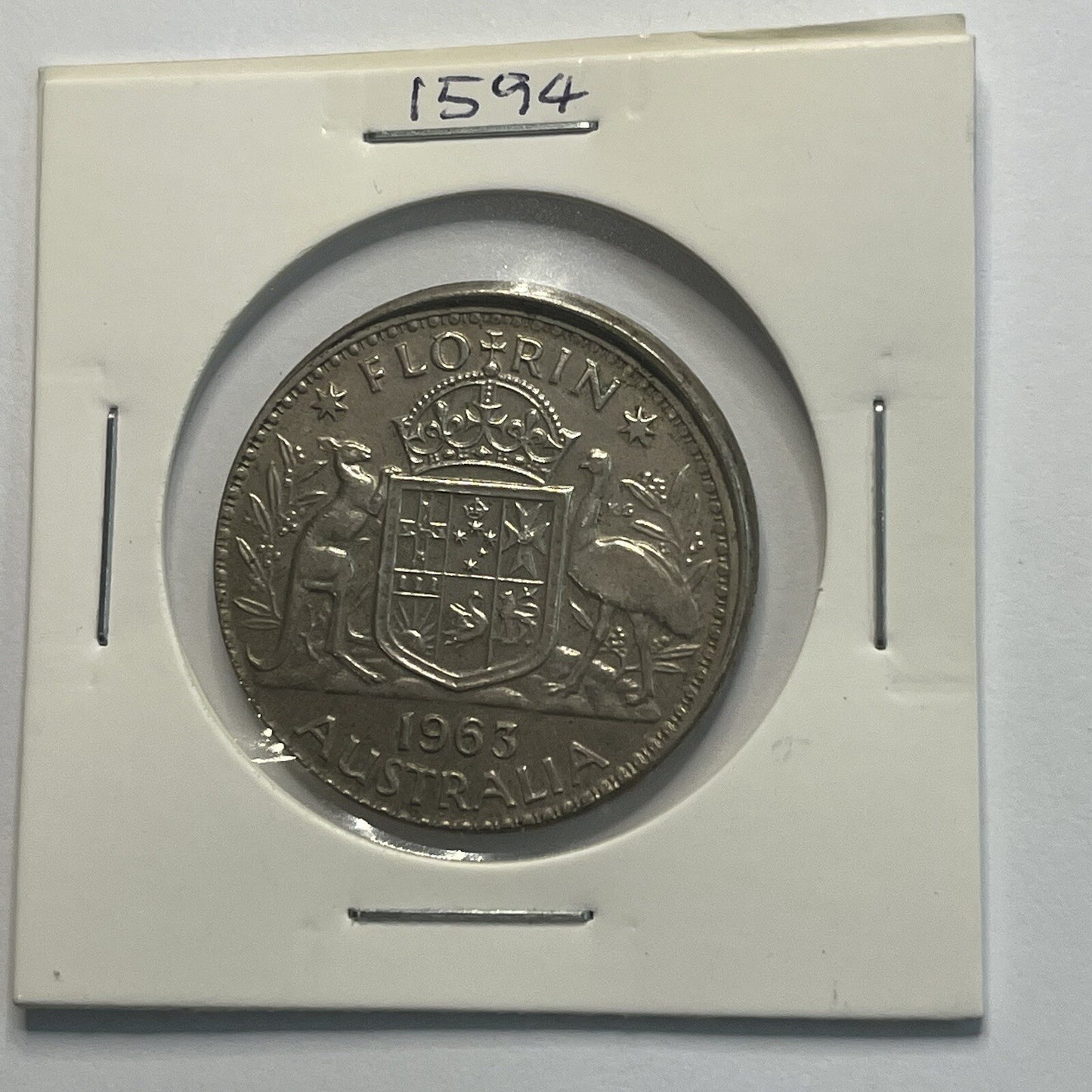 1963 Florin Coin - Off Centre Misstrike Error LIP - Scarce Predecimal Collar