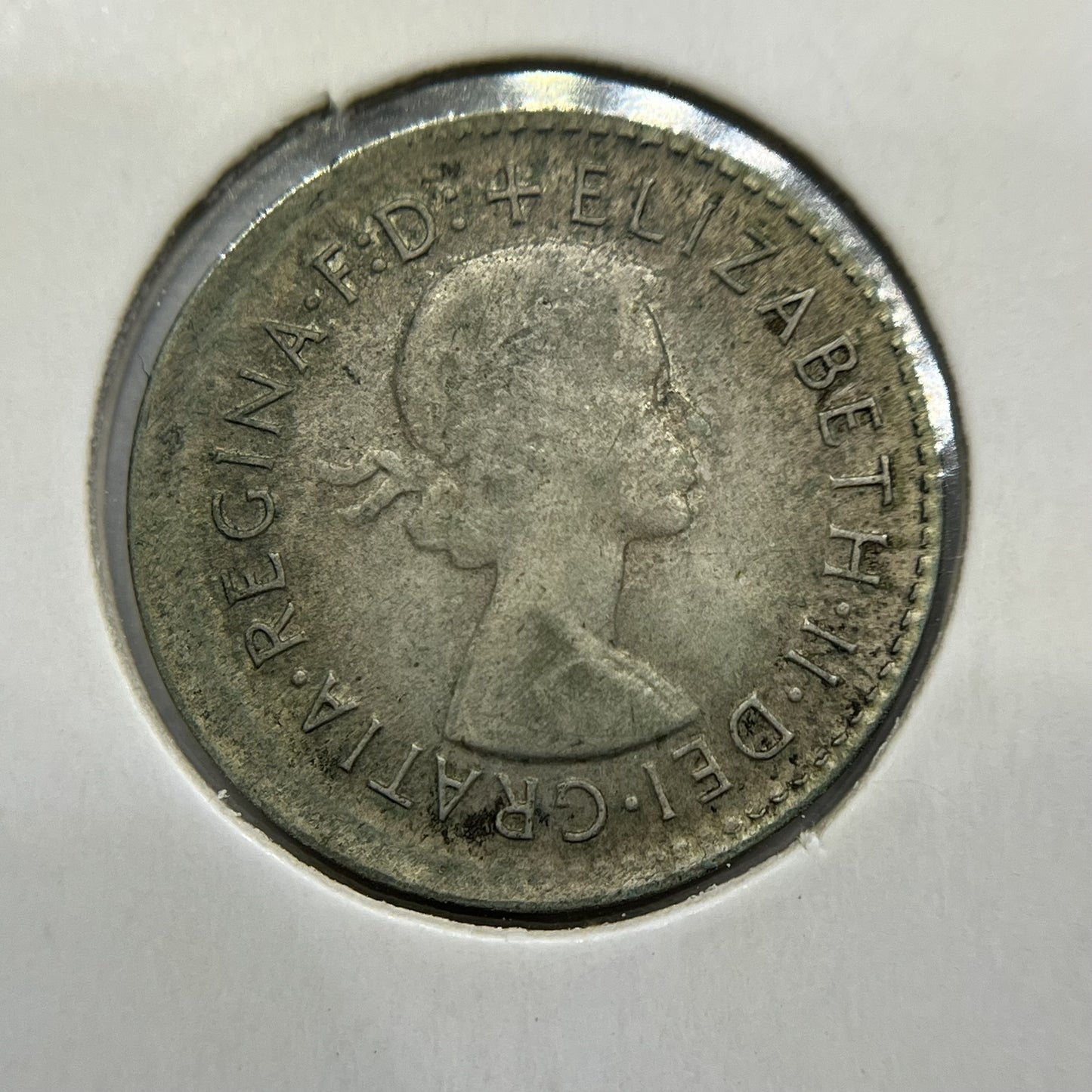 1964 Threepence Error Coin - Broadstrike Fine - Silver Elizabeth II