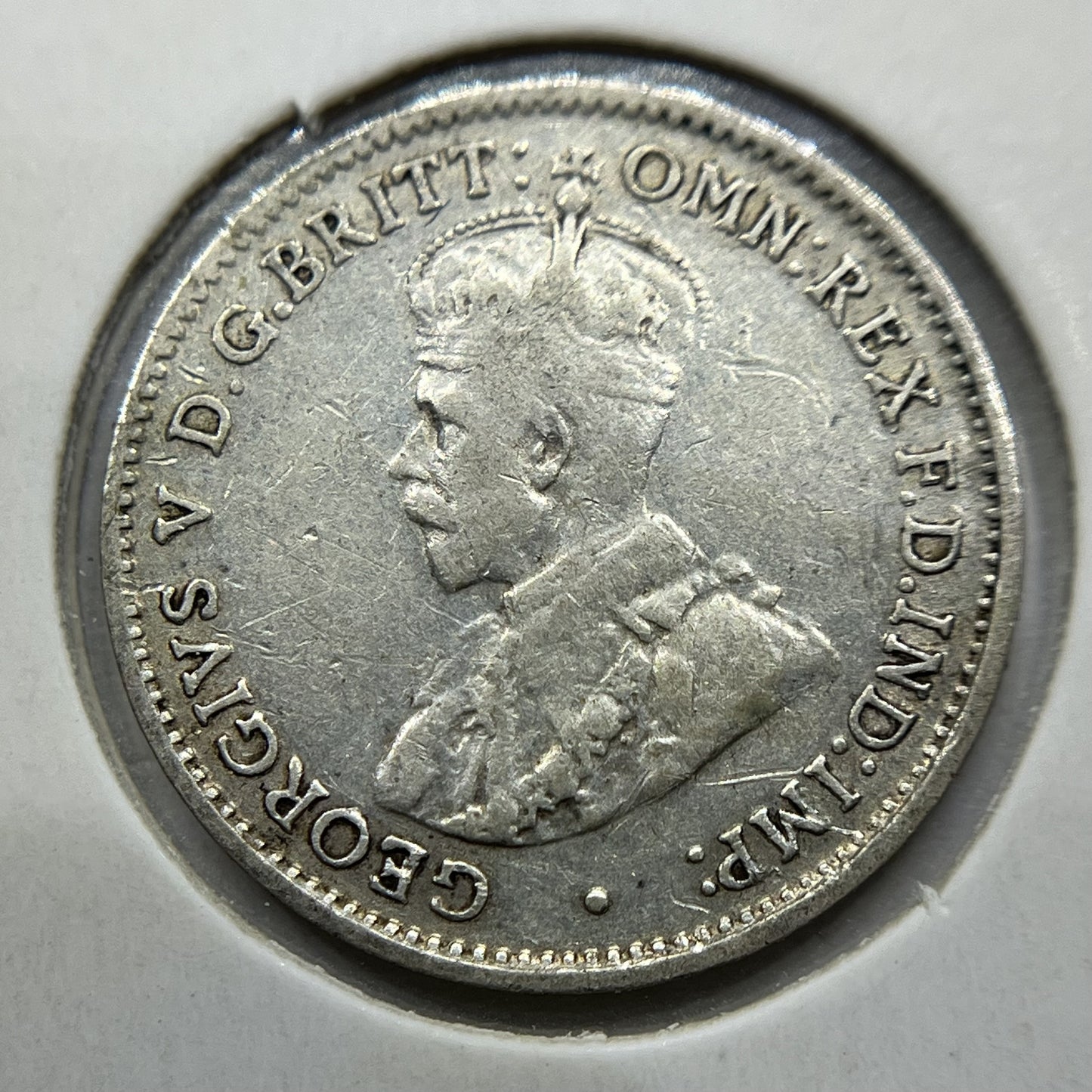 1934/33 Threepence Error Coin - Very Good - George V Overdate Scarce Silver