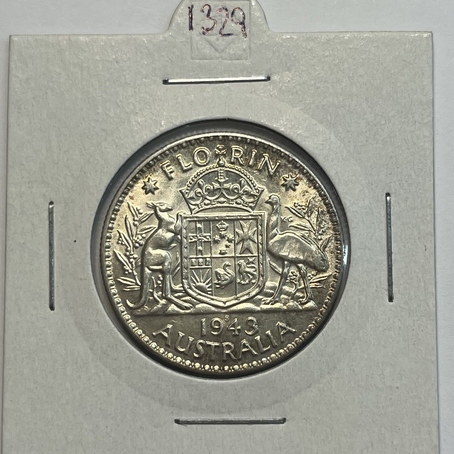 1943 s Florin Coin - almost Uncirculated - George VI Silver Predecimal
