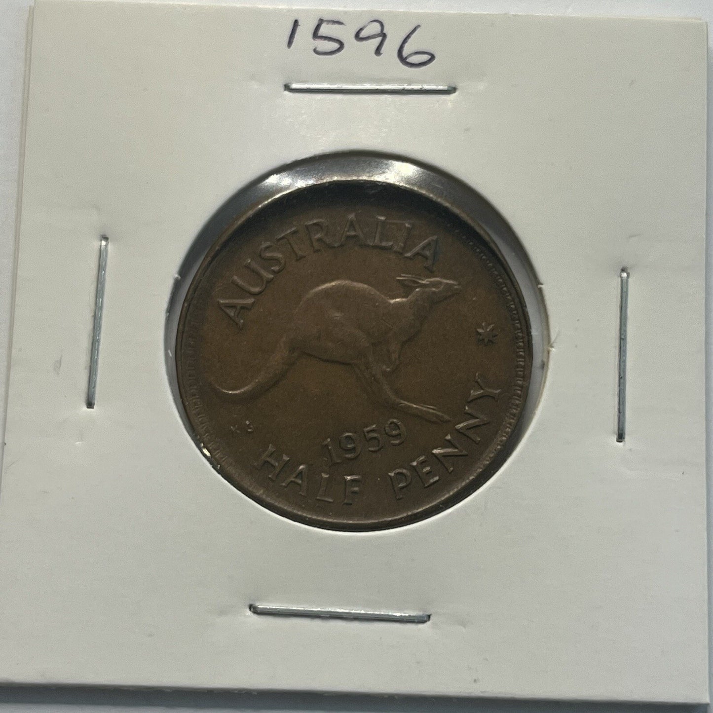 1959 Half Penny Coin - Off Centre Misstrike Error Lip - Scarce Predecimal Collar