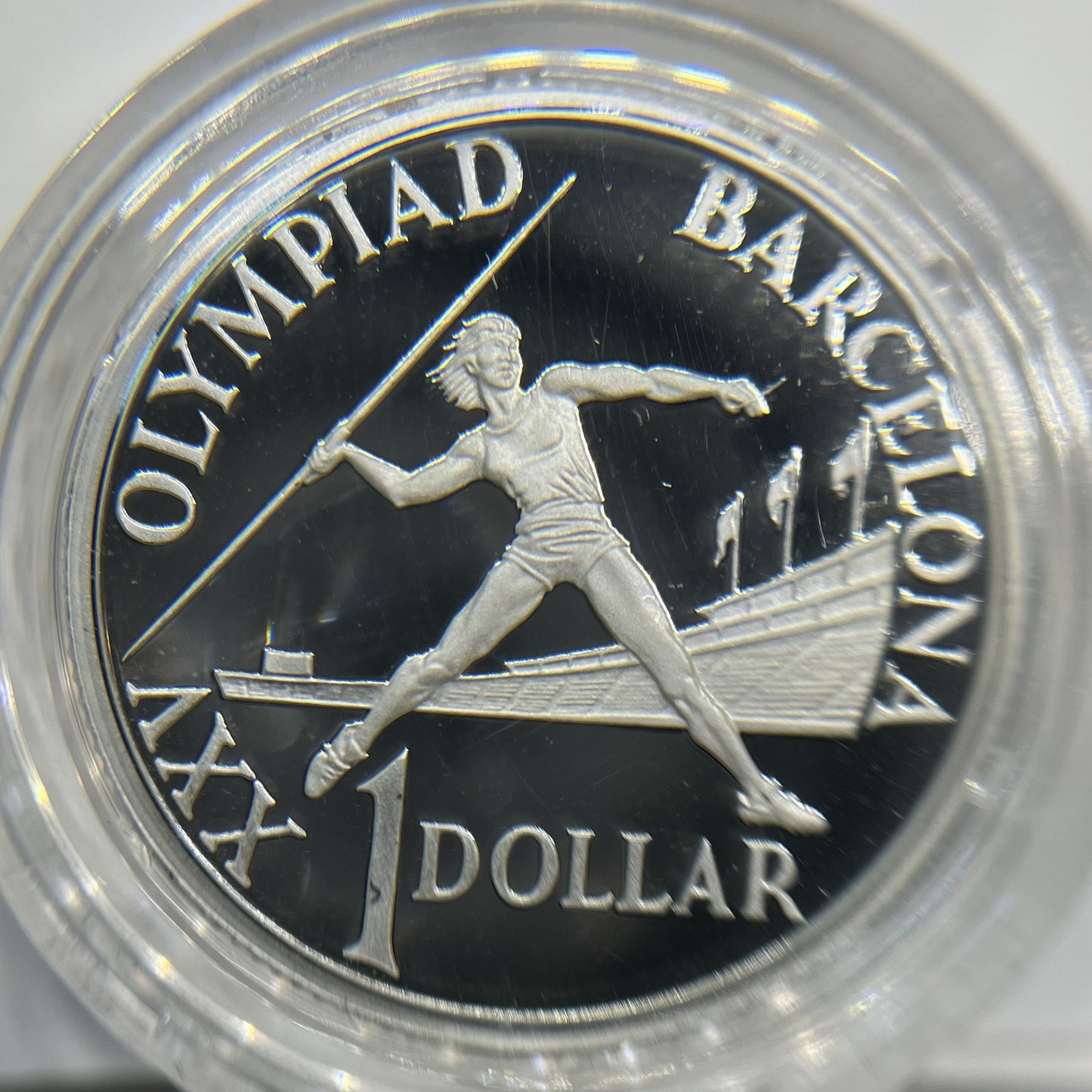 1992 $1 One Dollar Barcelona Olympics Silver Coin - Proof - Elizabeth II