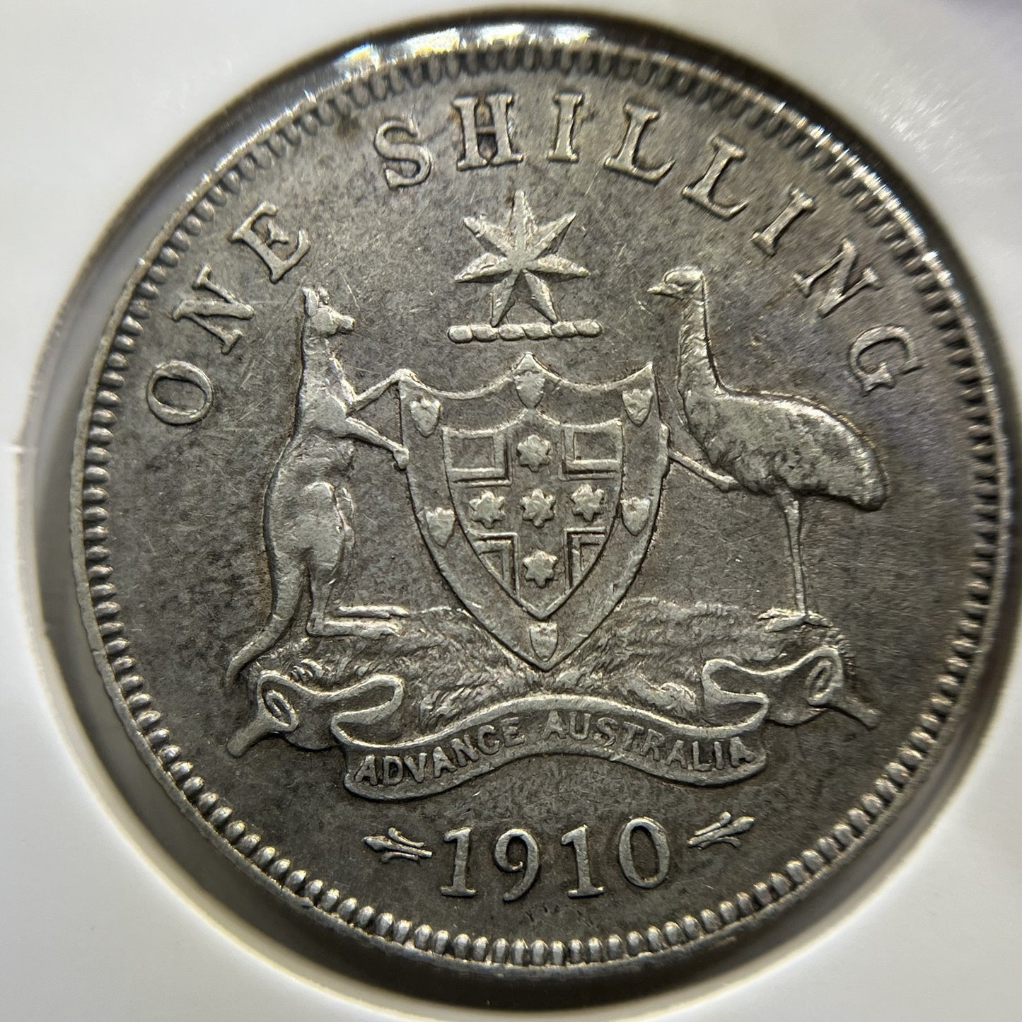 1910 Shilling Coin - almost Extremely Fine - Edward VII Silver First Year