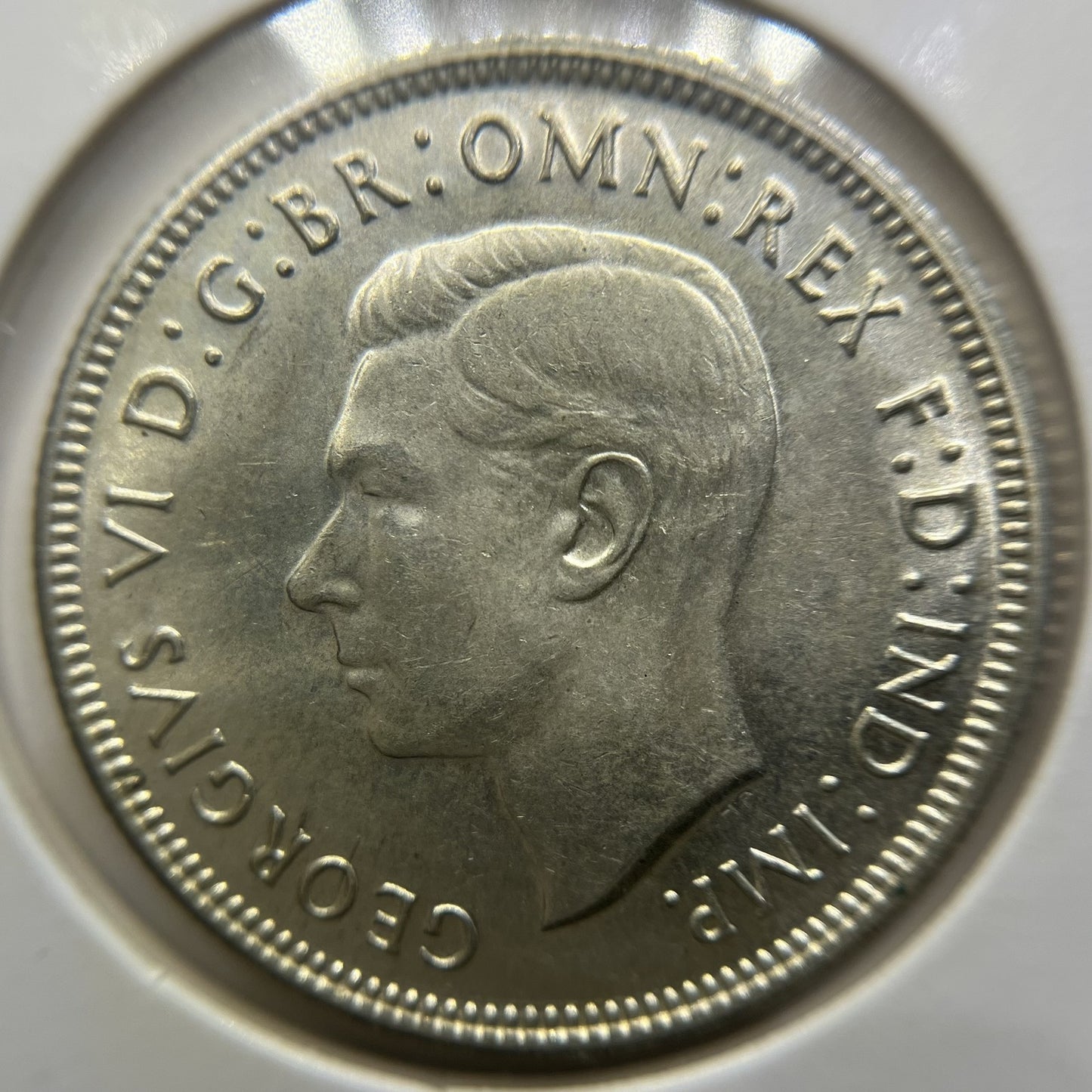 1943 s Florin Coin - about Uncirculated - George VI Silver
