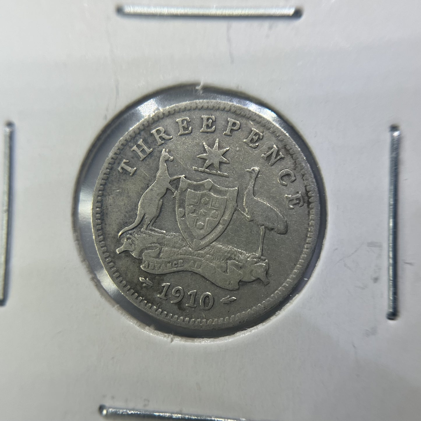 1910 Threepence Coin - Very Fine - Edward VII Silver Predecimal First Year