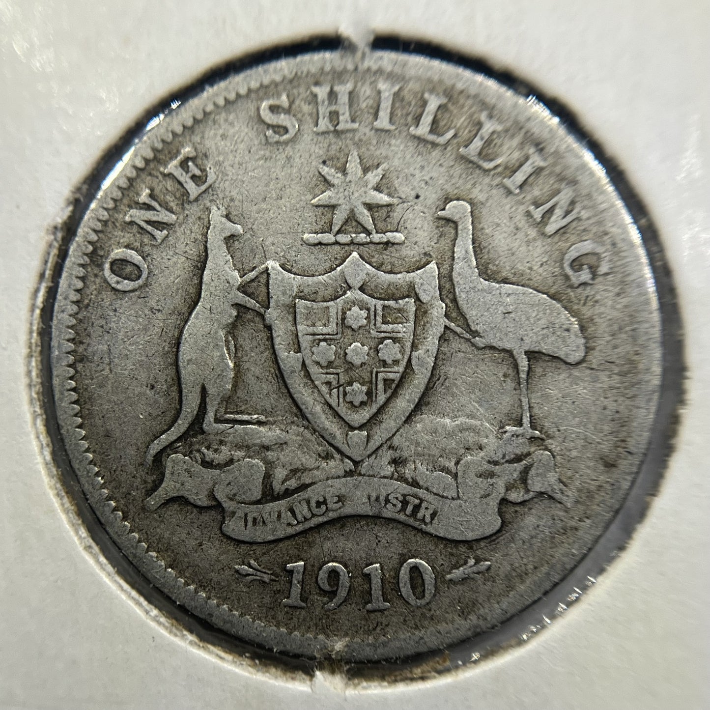 1910 Shilling Coin - Very Good - Edward VII Silver Predecimal First Year