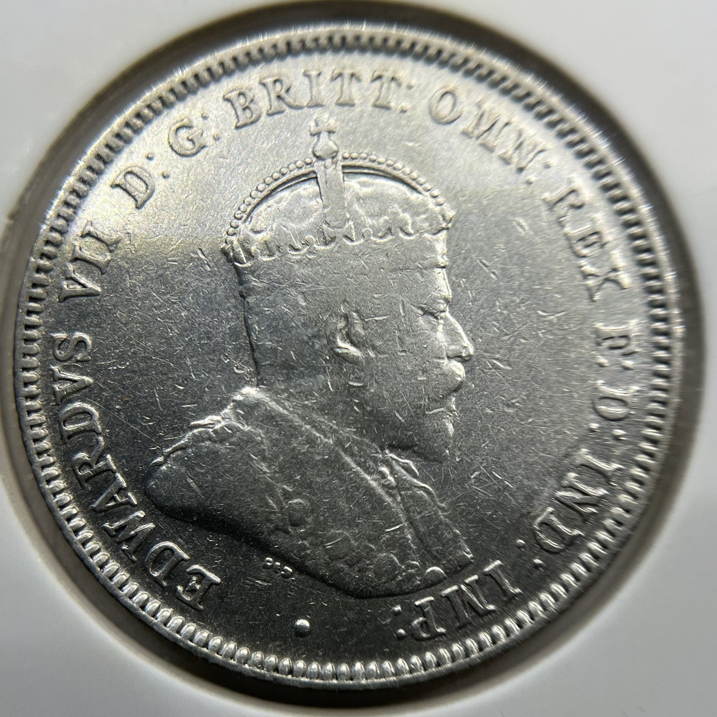 1910 Shilling Coin - Very Fine - Edward VII Silver First Year