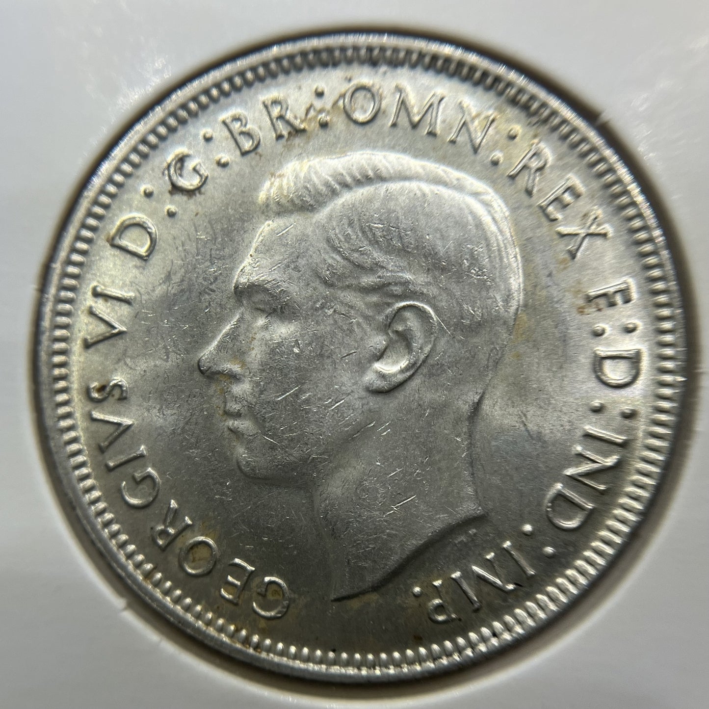 1943 Florin Coin - Extremely Fine or better - George VI Silver Predecimal