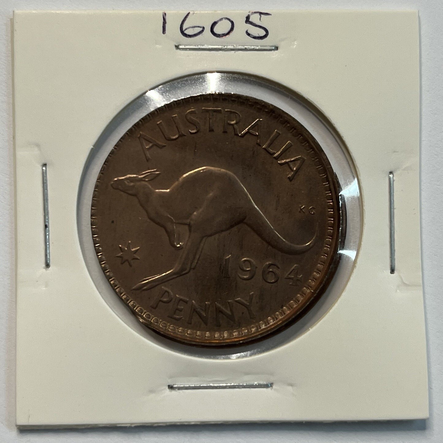 1964 Penny Coin - Struck Out of Collar Misstrike Error Large Lip - Predecimal