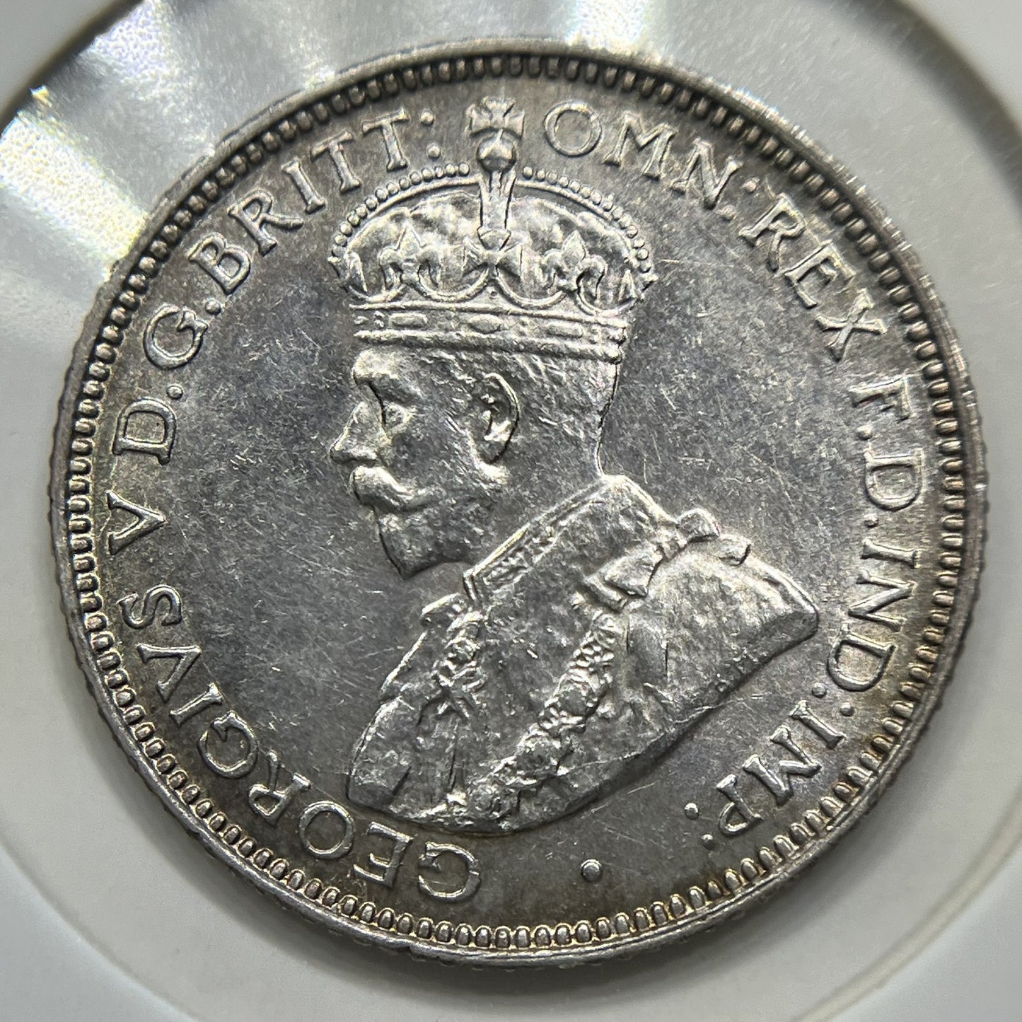 1926 Sixpence Coin - about Uncirculated Roo 3rd Arm Error - George V Silver