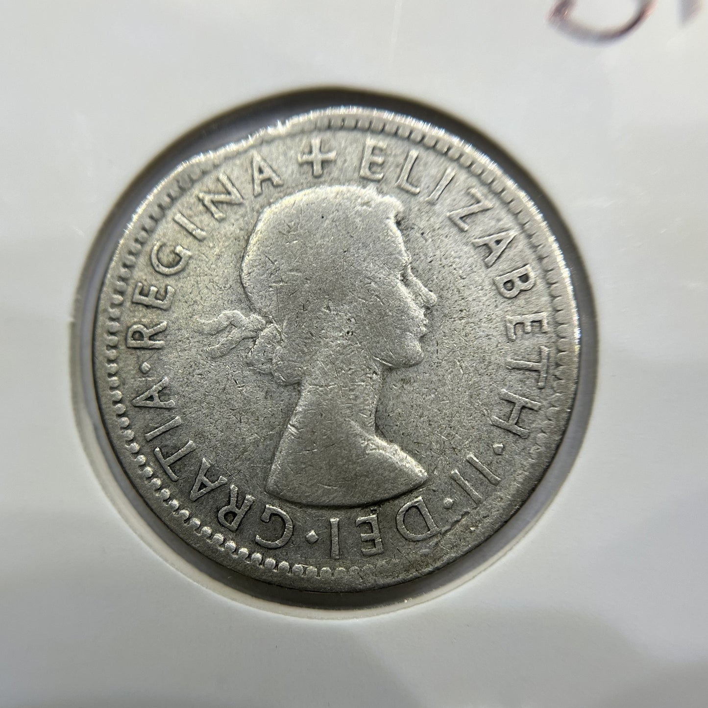 1953 Shilling Error Coin - Ragged Clip Rim Bite - Silver Elizabeth II