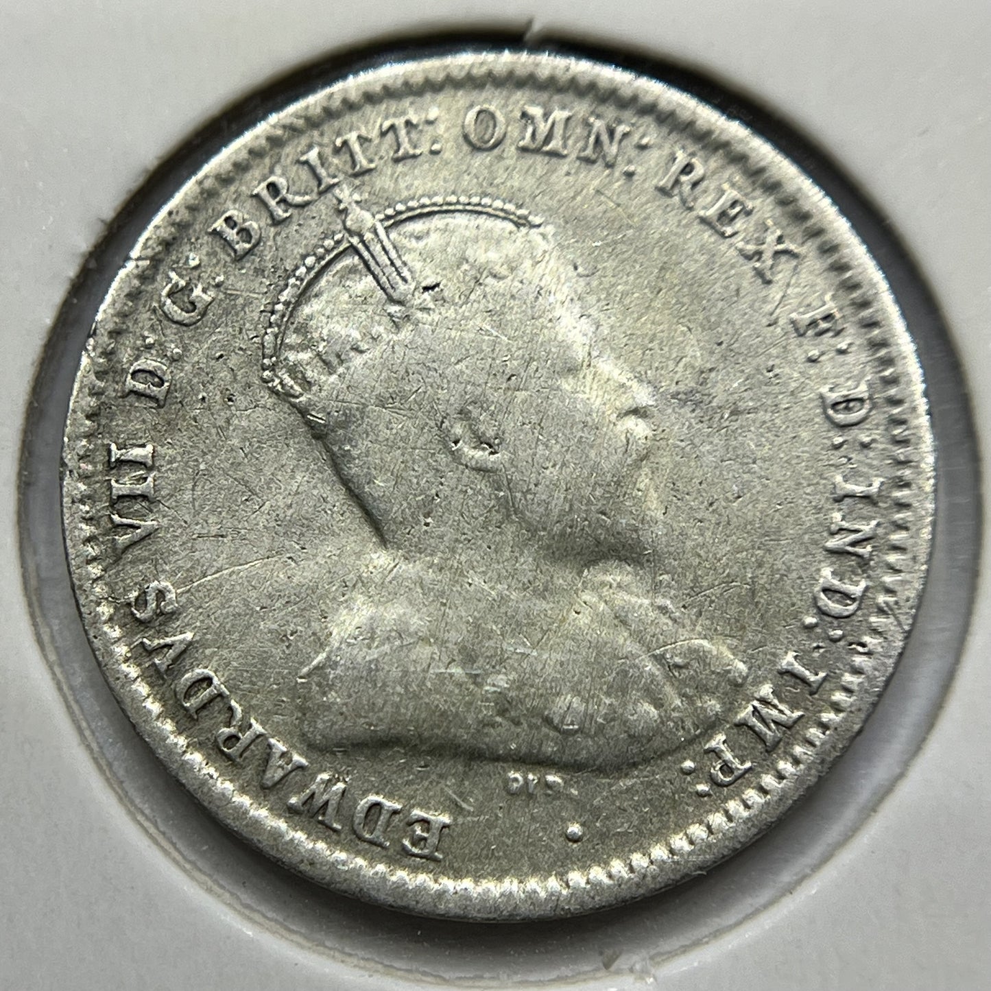 1910 Threepence Coin - almost Very Fine - Edward VII Silver Predecimal