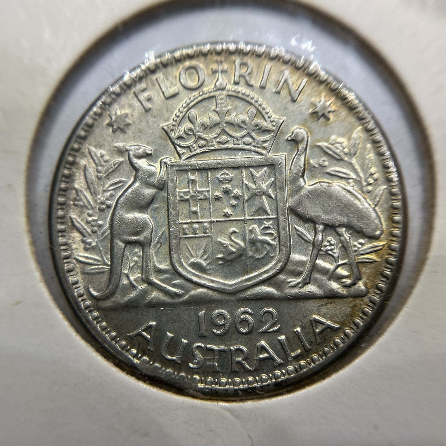 1962 Florin Error Coin - Clipped Planchet Rim Bite - Silver Elizabeth II