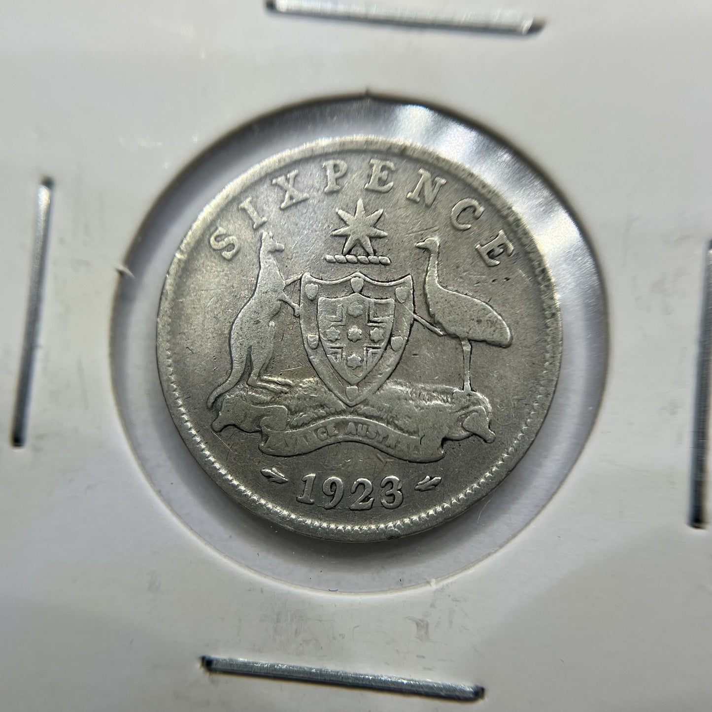 1923 Sixpence Coin - Fine - George V Silver Predecimal Australian
