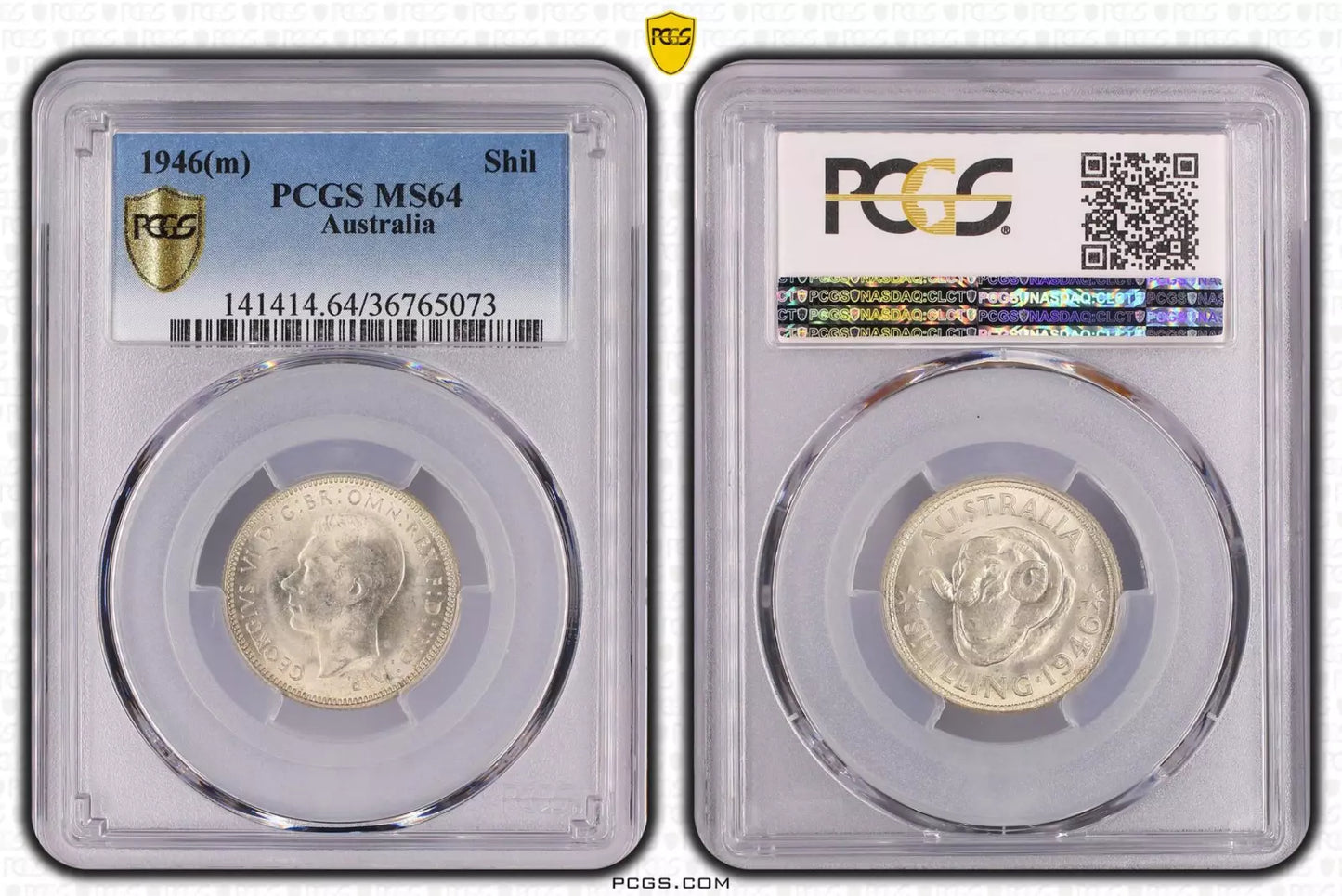 1946m Shilling Coin - PCGS MS64