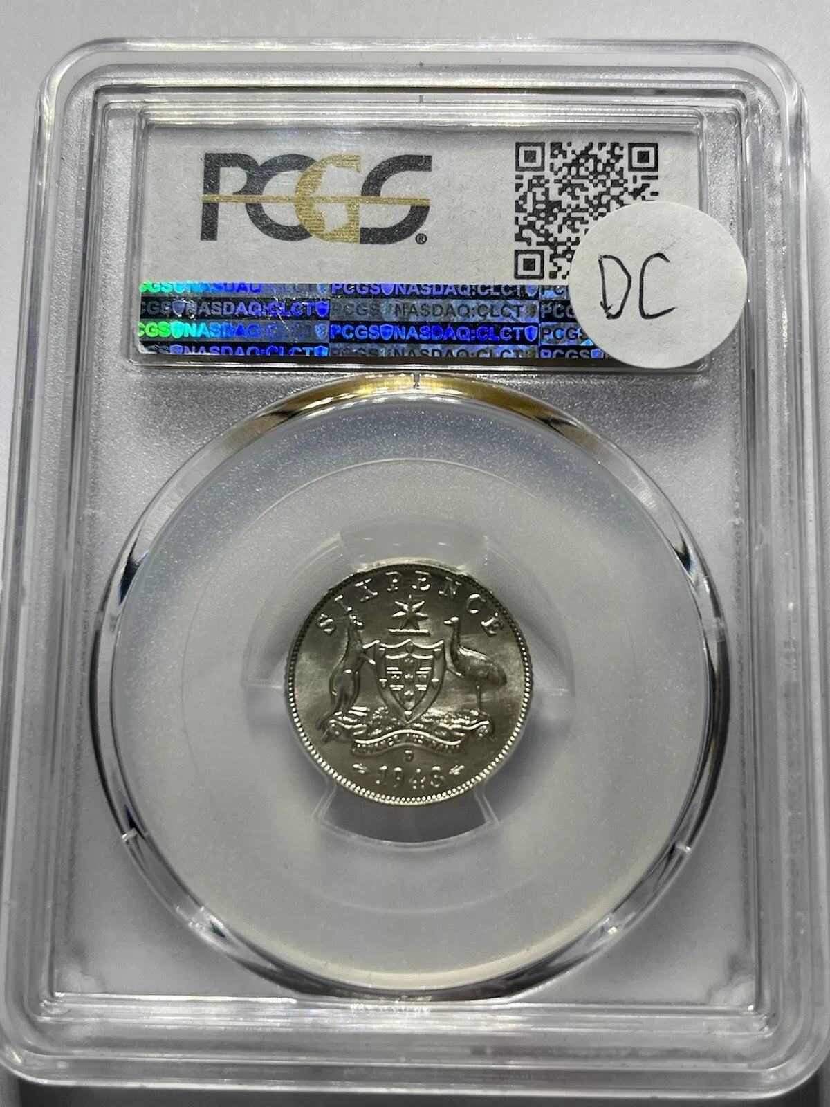 1943 d Sixpence Coin - PCGS MS62