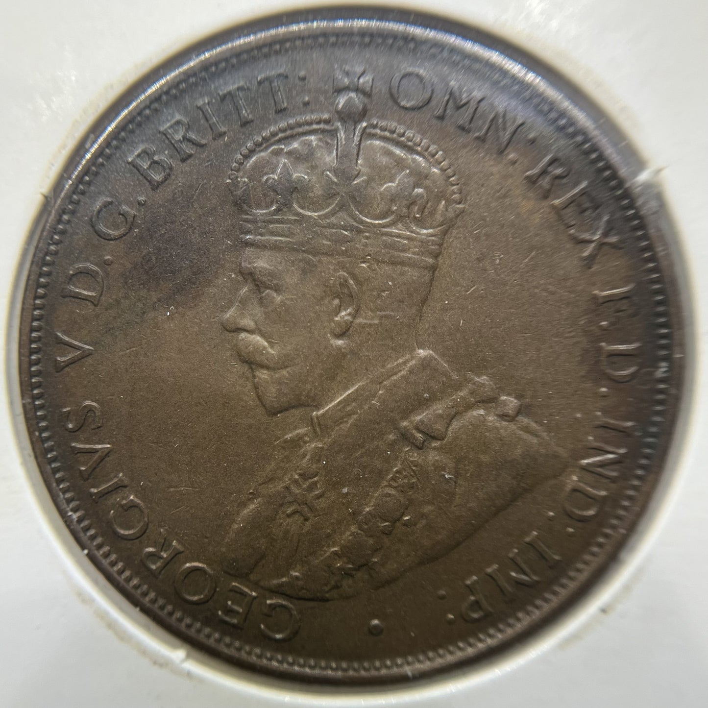 1933 Overdate Penny Error Coin - good Very Fine - George V Predecimal