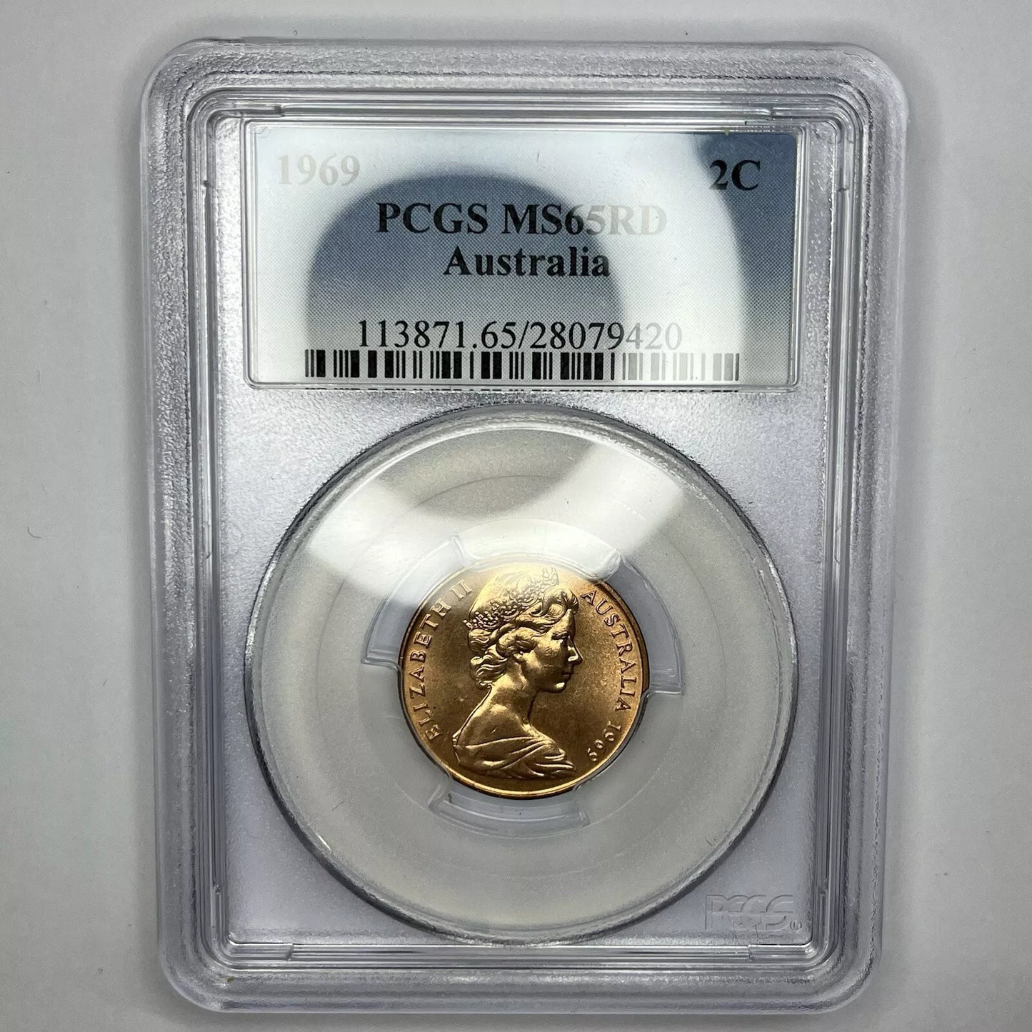 1969 Two Cent Coin - PCGS MS65