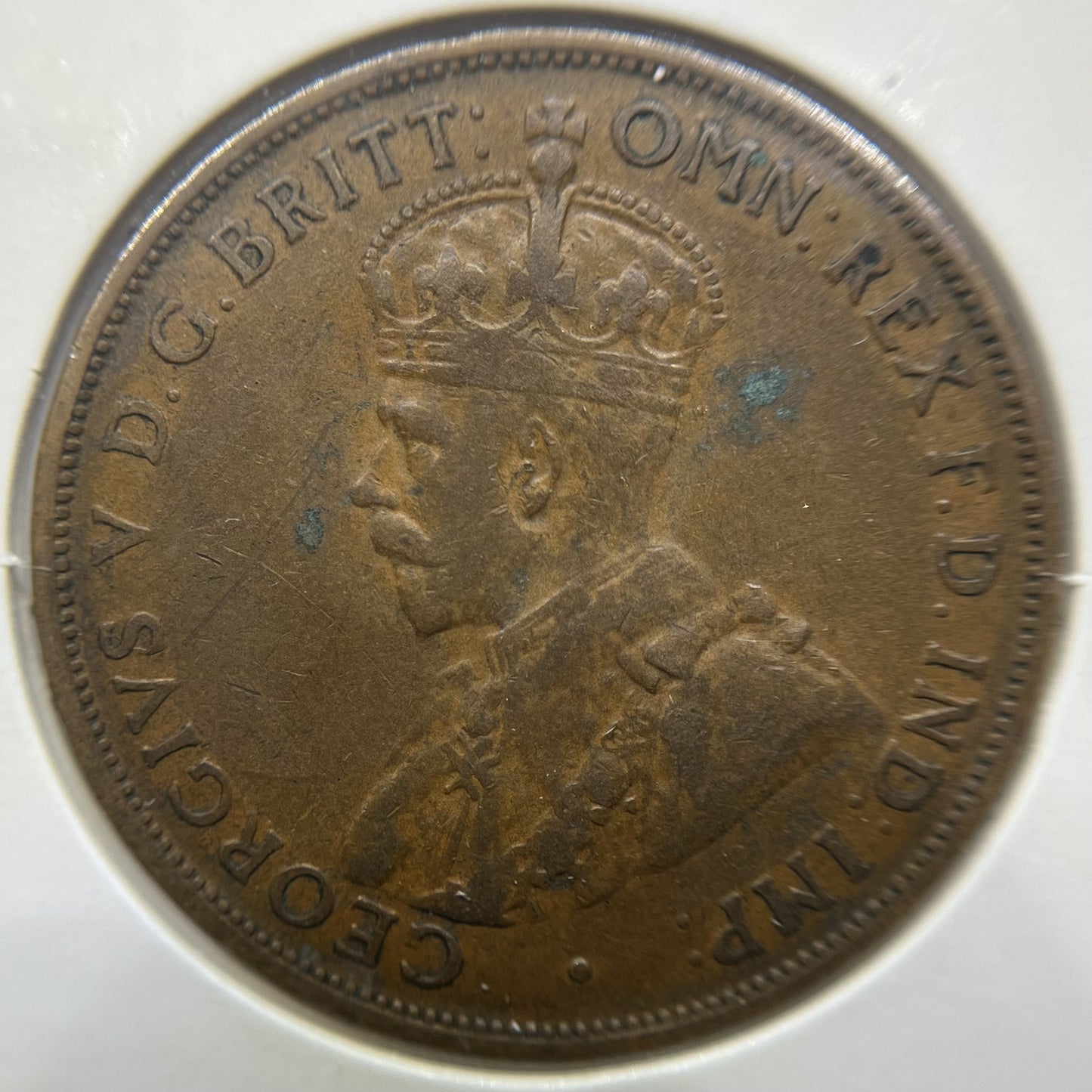 1933 Overdate Penny Error Coin - good Fine - George V Predecimal