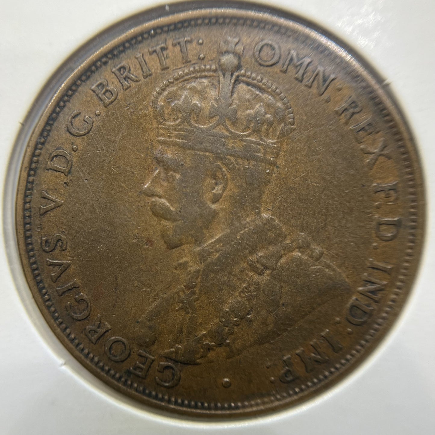 1933 Overdate Penny Error Coin - good Fine - George V Predecimal