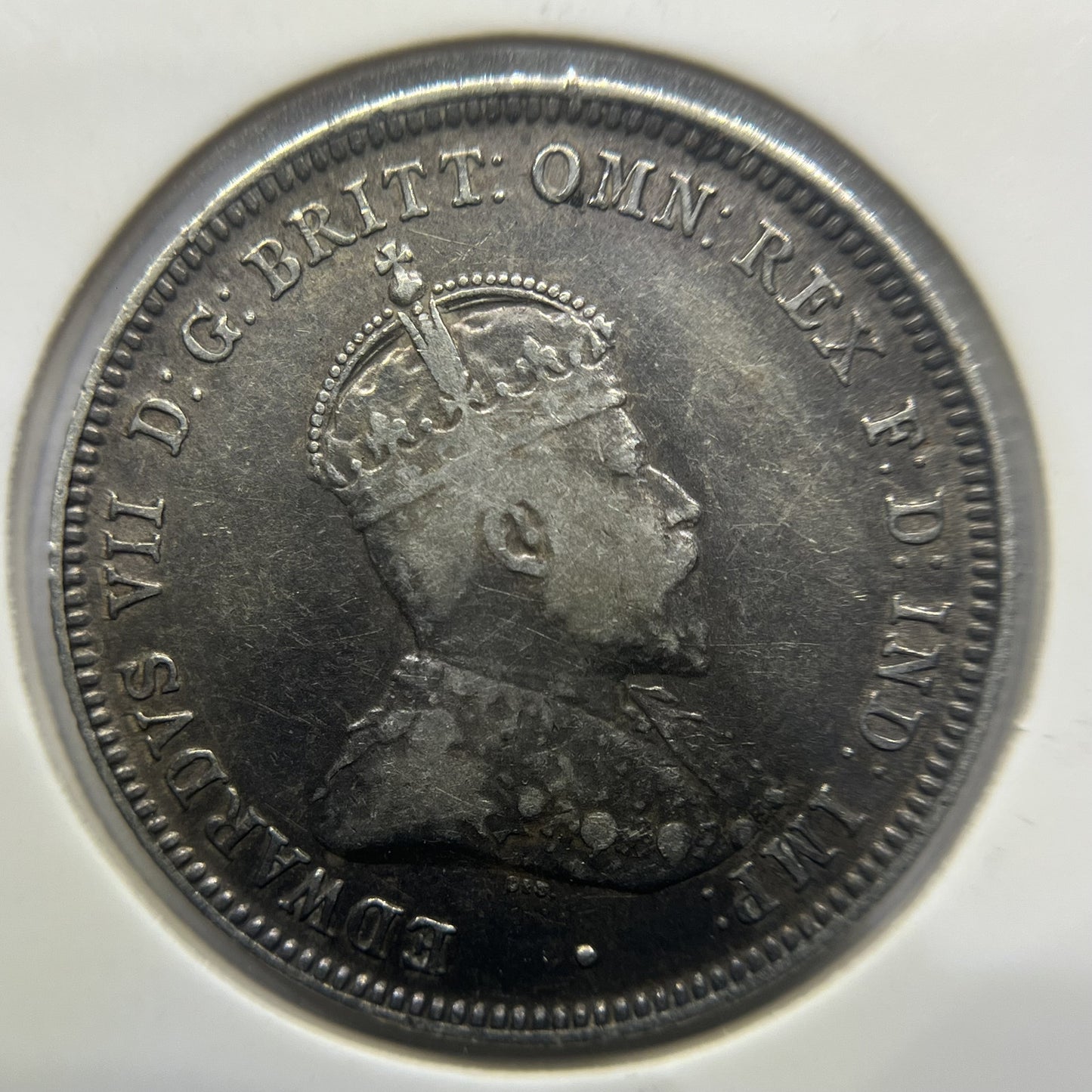 1910 Shilling Coin - almost Extremely Fine - Edward VII Silver First Year