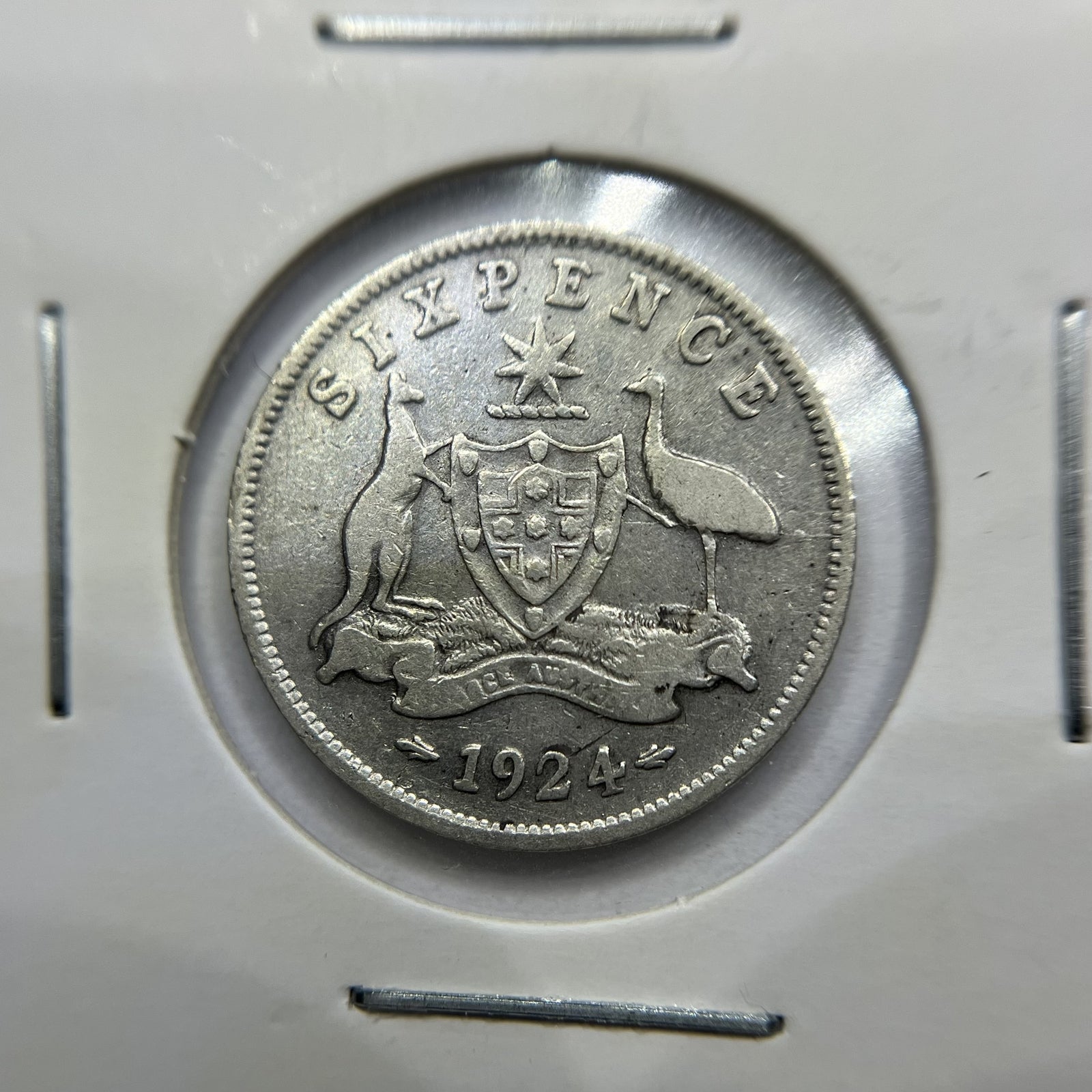 1924 Sixpence Coin - Very Good - George V Silver Predecimal Australian