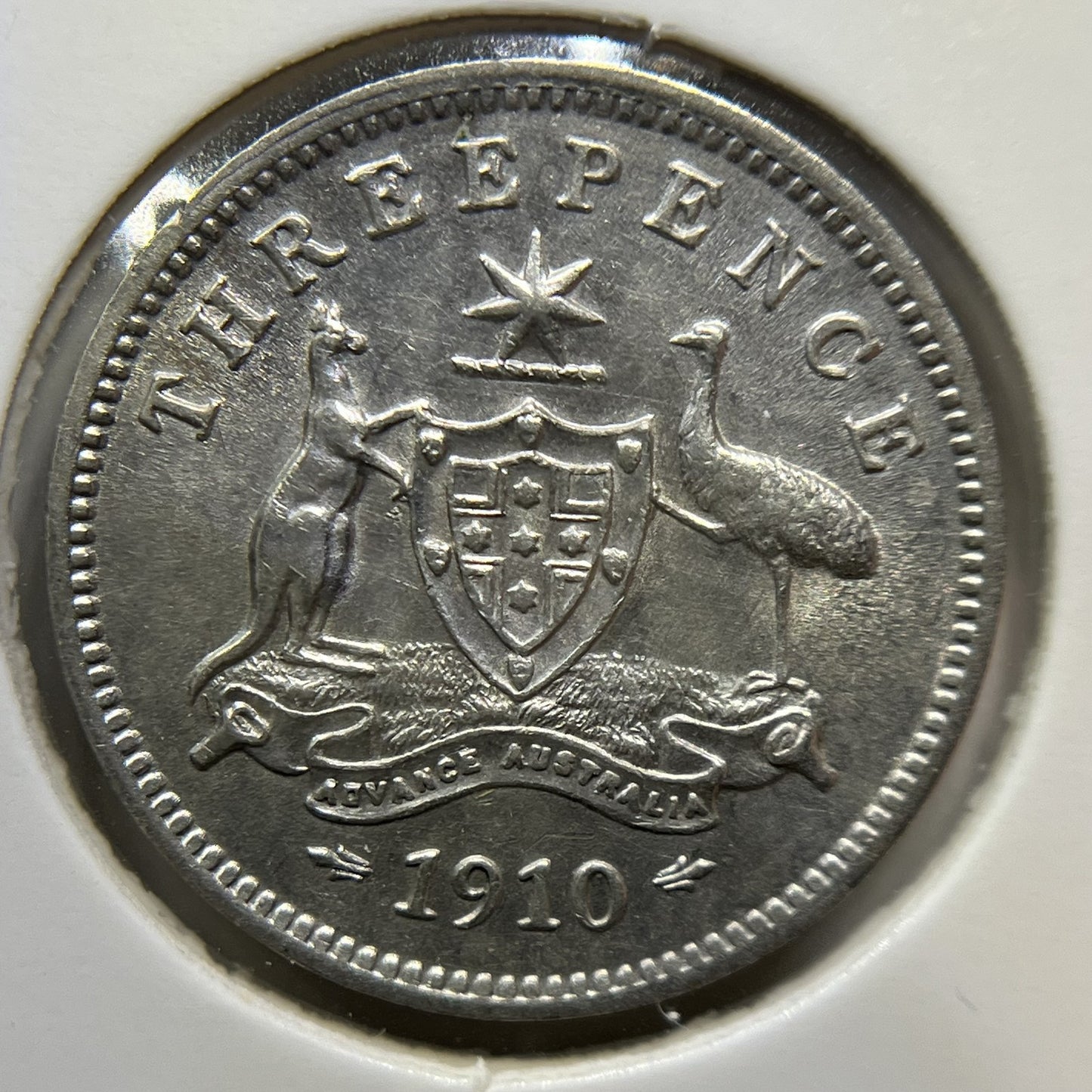 1910 Threepence Coin - Extremely Fine - Silver Edward VI