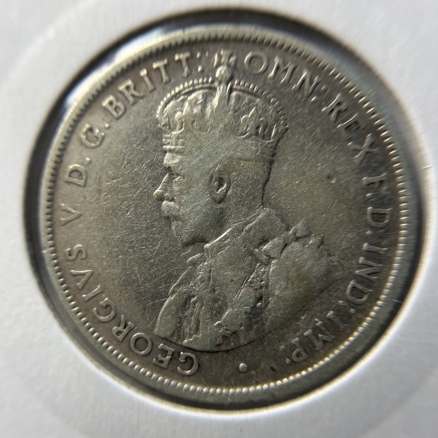 1921 Florin Coin - Fine - George V Good Date Silver Australian Predecimal