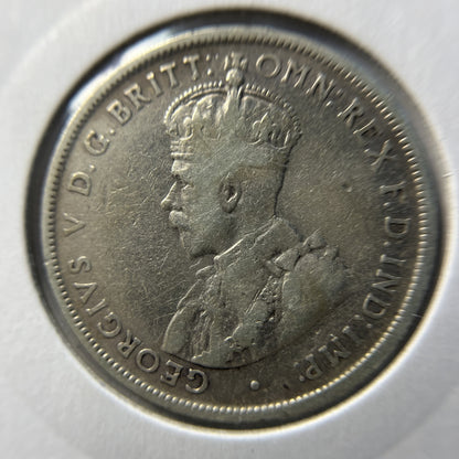 1921 Florin Coin - Fine - George V Good Date Silver Australian Predecimal