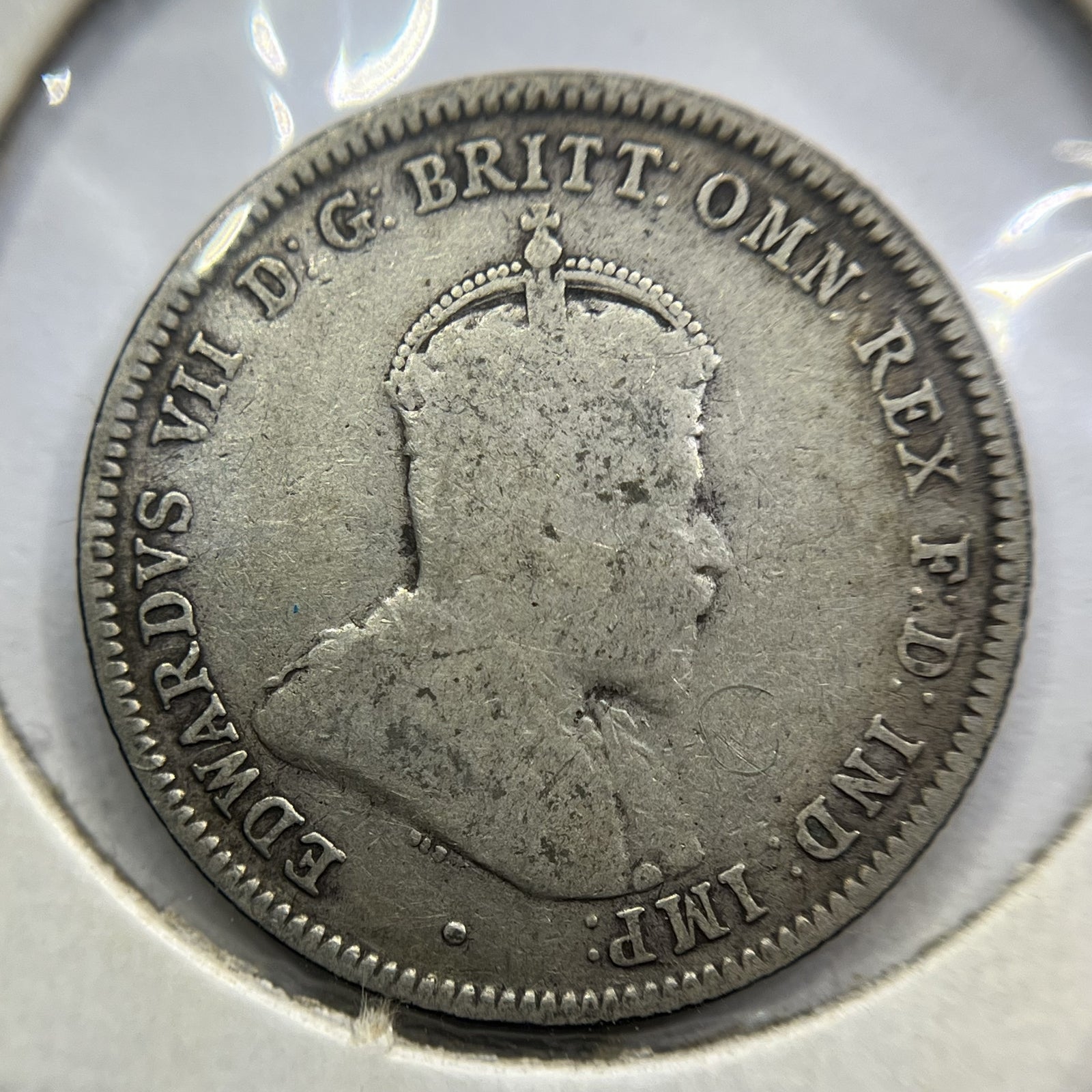 1910 Shilling Coin - almost Fine - Edward VII Silver Predecimal First Year