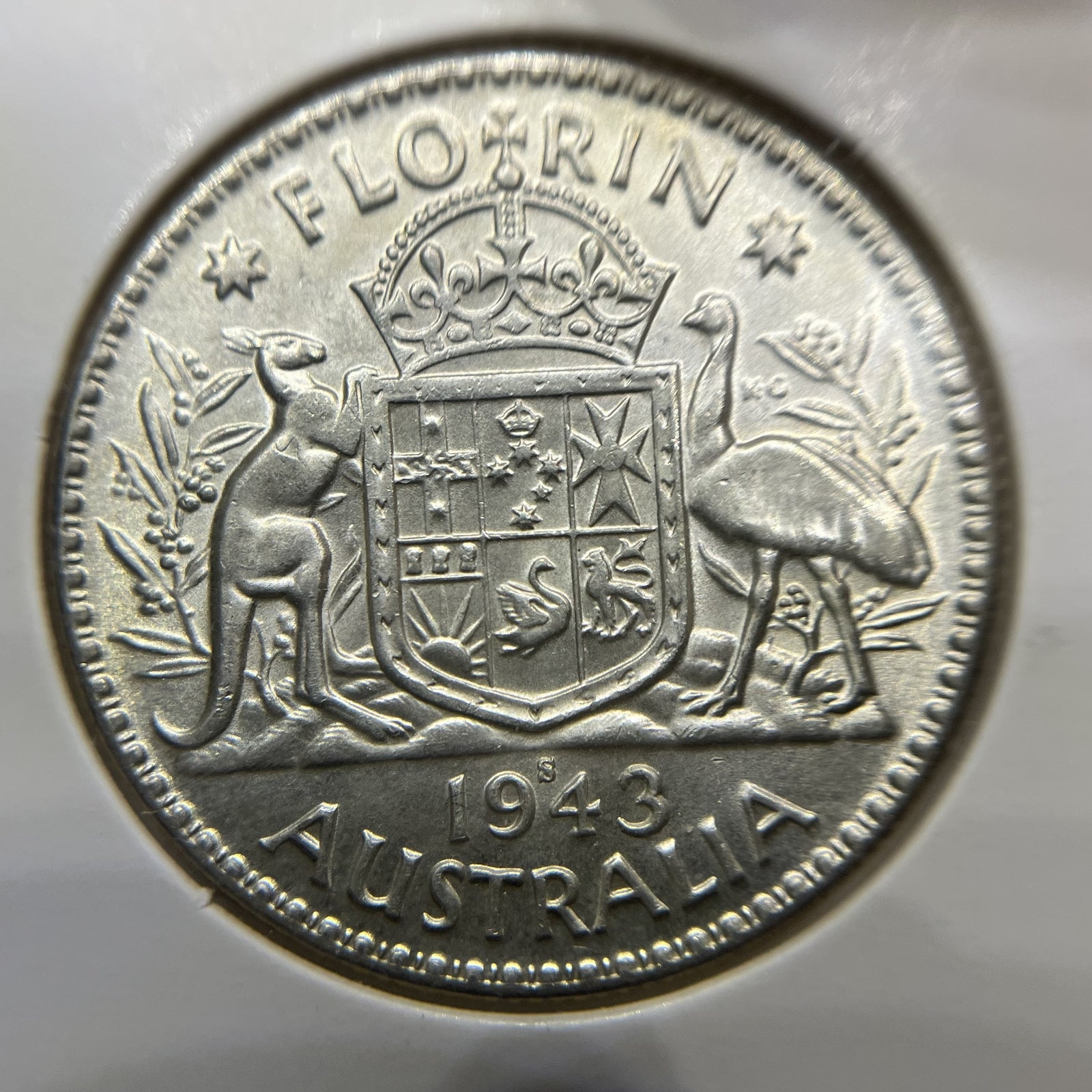 1943 s Florin Coin - good Extremely Fine - George VI Silver Predecimal