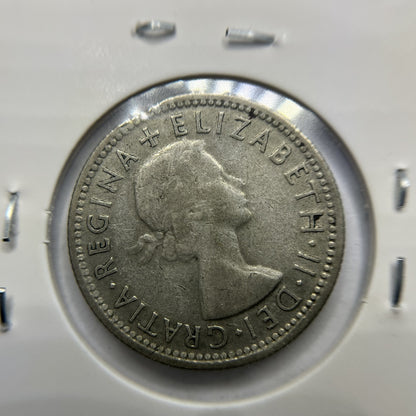 1953 Shilling Error Coin - Clipped Planchet Rim Bite - Silver George VI