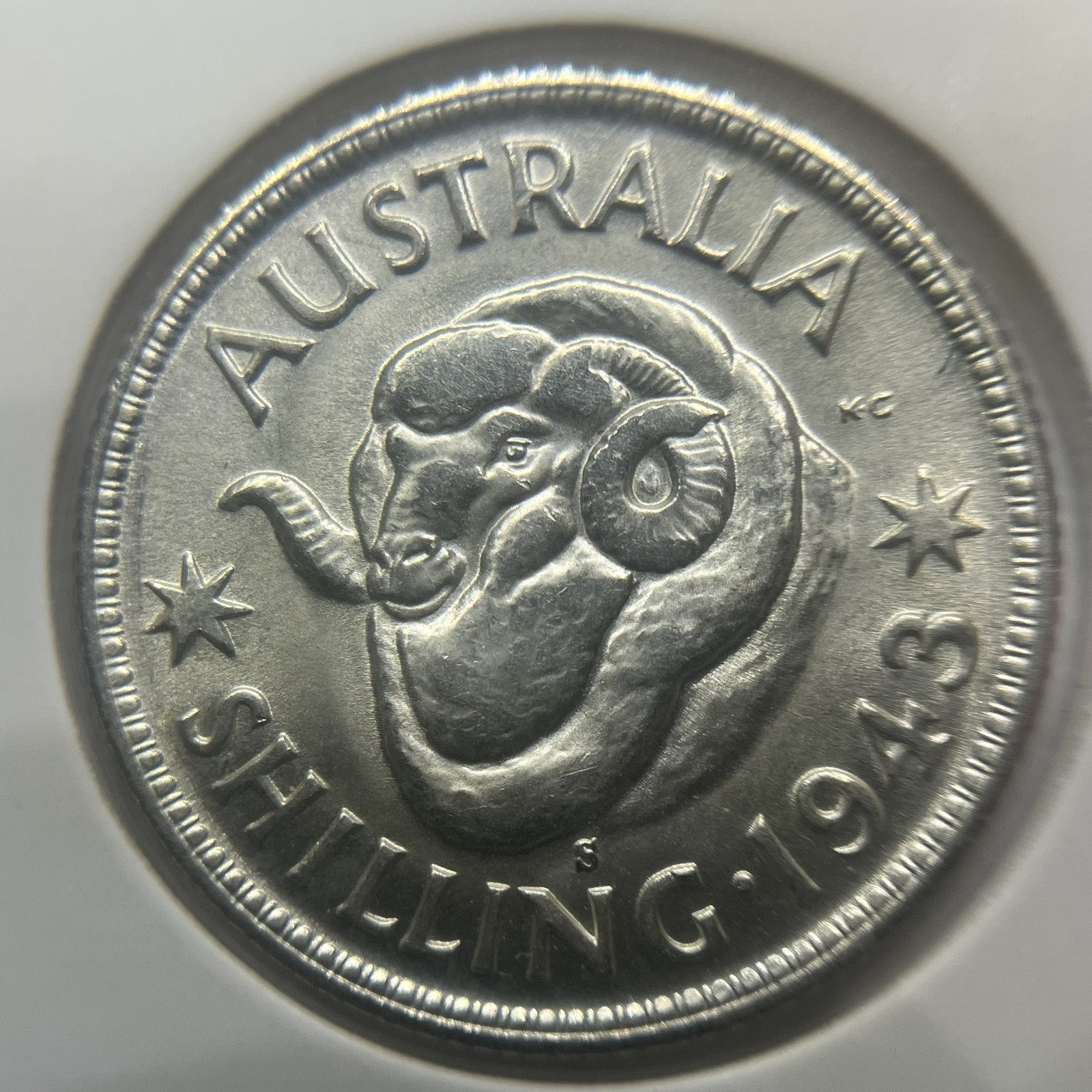 1943 s Shilling Coin - Choice Uncirculated Lustre - George VI Silver Predecimal