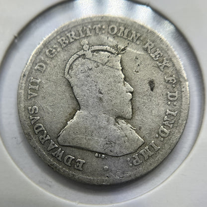 1910 Sixpence Coin - Fine - Edward VII Silver Predecimal First Year