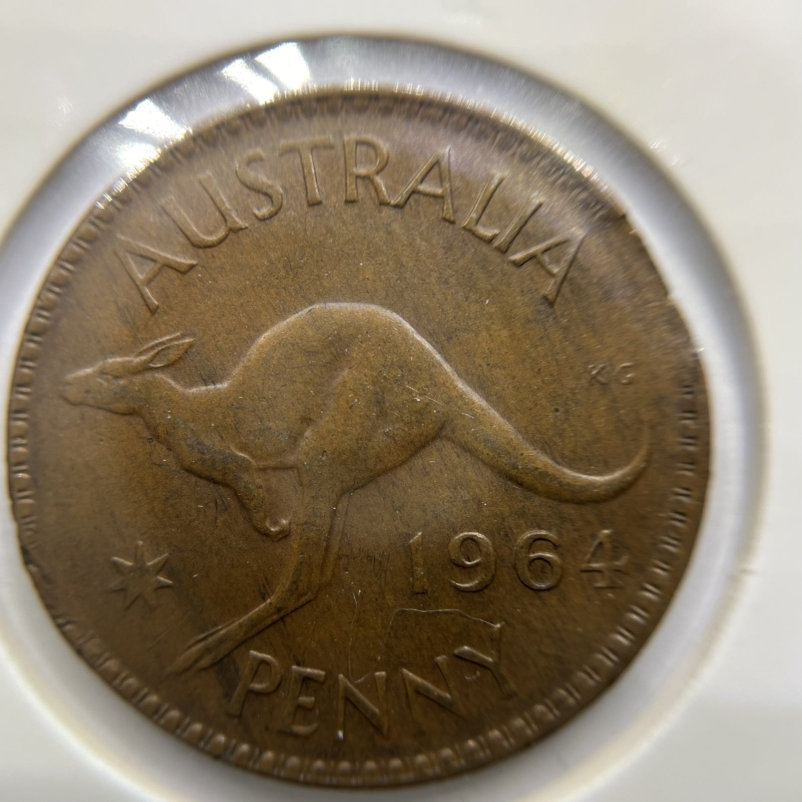 1964 Penny Error Coin - Clipped Planchet Rim Bite - Predecimal Elizabeth II
