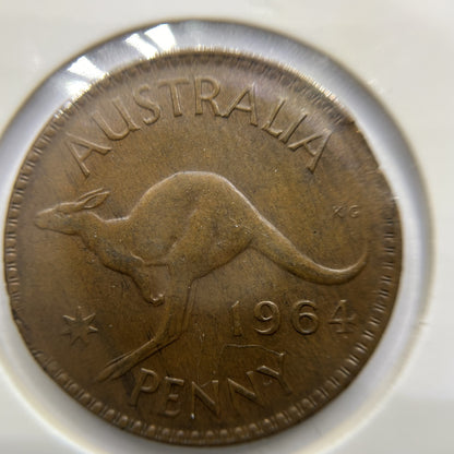 1964 Penny Error Coin - Clipped Planchet Rim Bite - Predecimal Elizabeth II