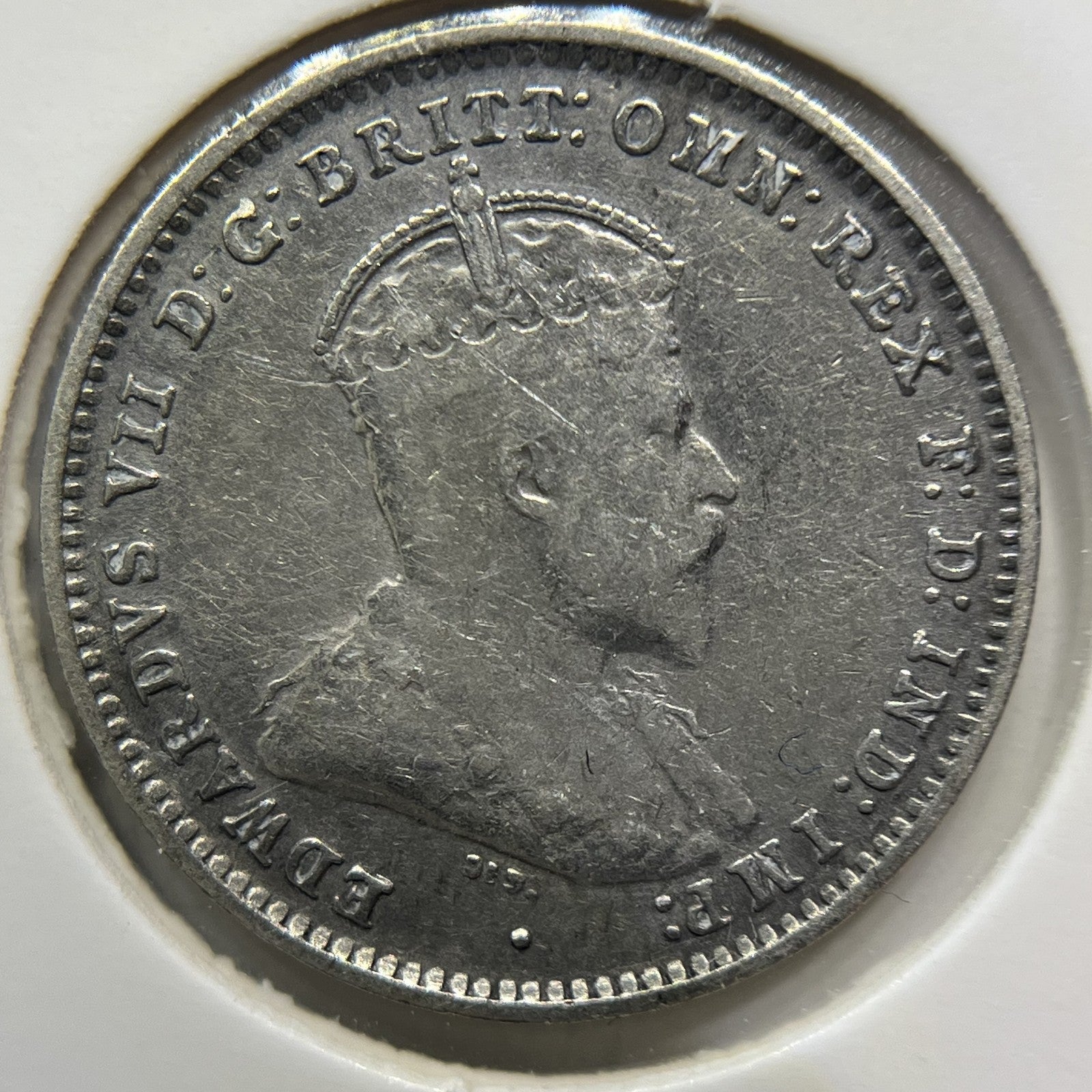 1910 Threepence Coin - Very Fine - Silver Edward VI First Year of Issue