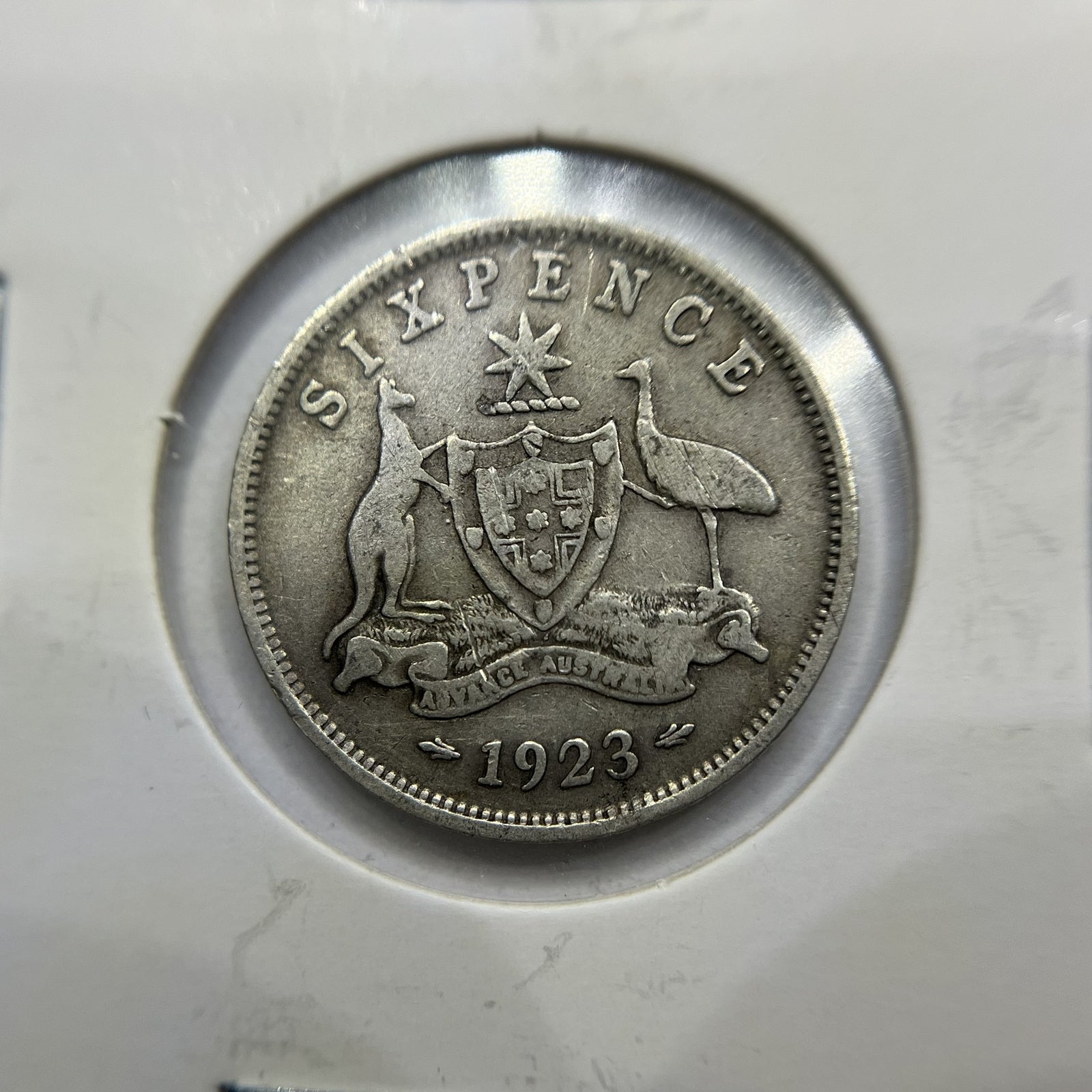 1923 Sixpence Coin - Fine - George V Silver Predecimal Australian