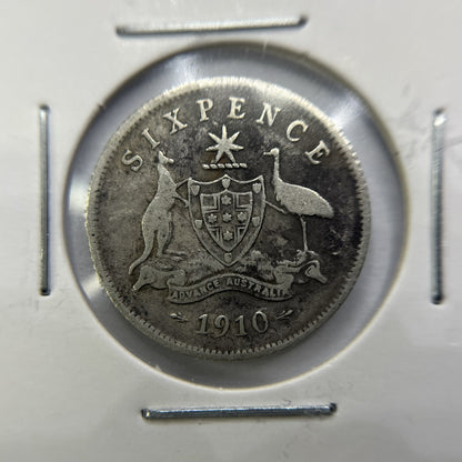 1910 Sixpence Coin - Very Fine - Edward VII Silver Predecimal