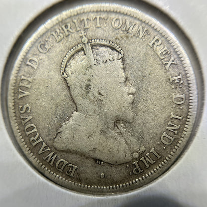 1910 Florin Coin - Fine - King Edward VII Predecimal Silver