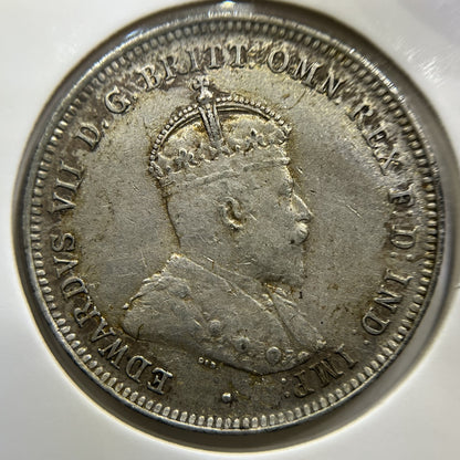 1910 Shilling Coin - almost Extremely Fine - Edward VII Silver First Year