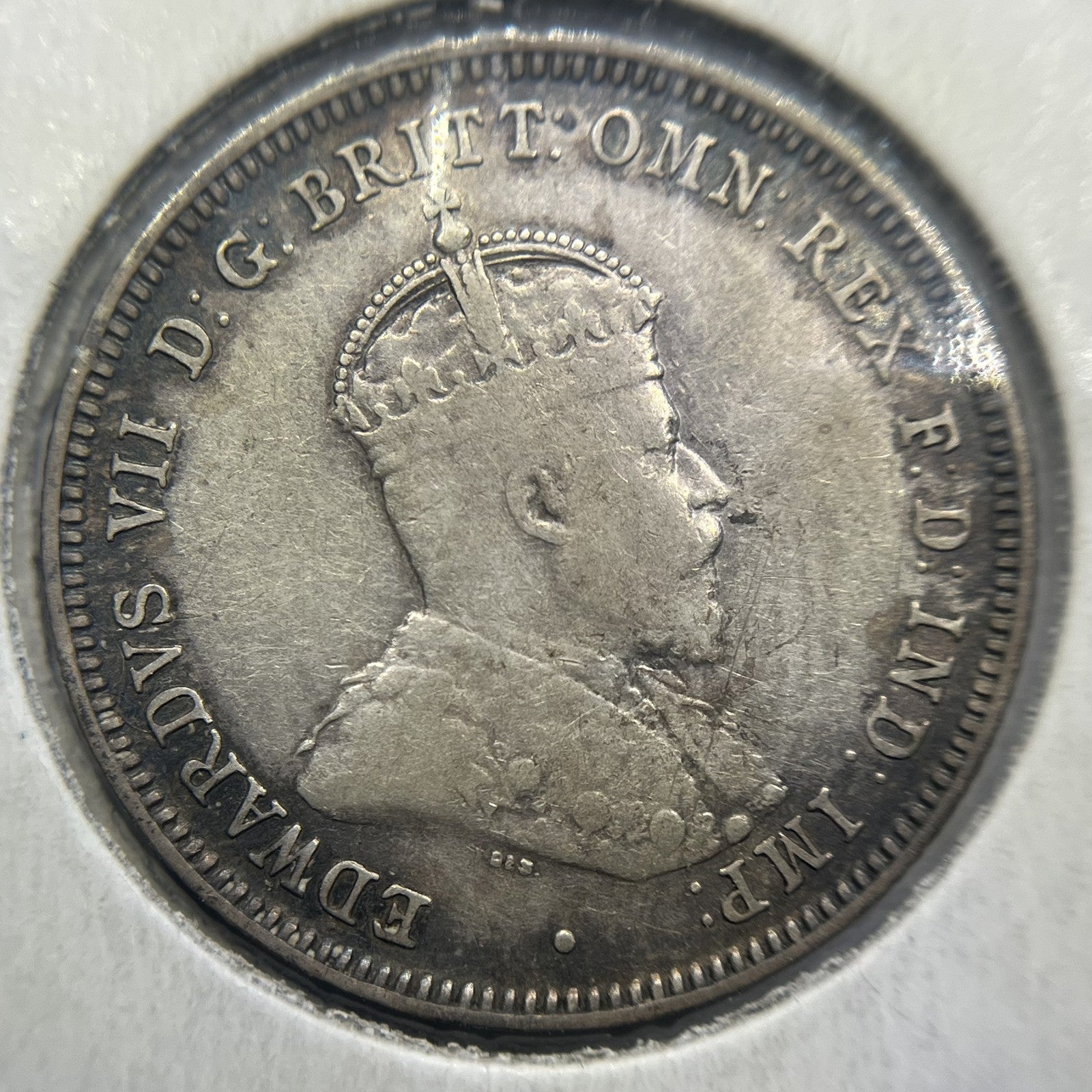 1910 Shilling Coin - Very Fine - Edward VII Silver Predecimal First Year