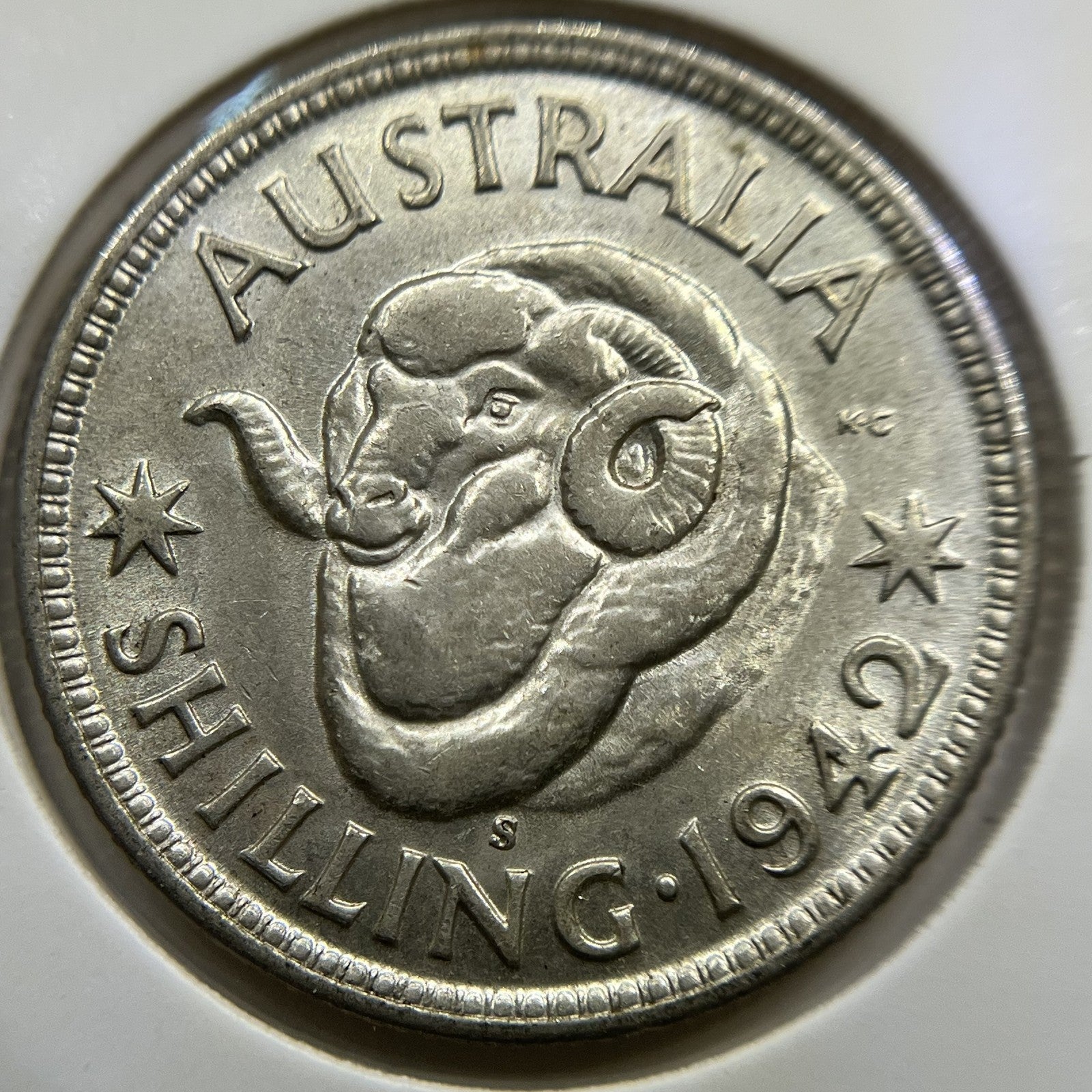 1942 s Shilling Coin - Uncirculated - George V Silver Predecimal