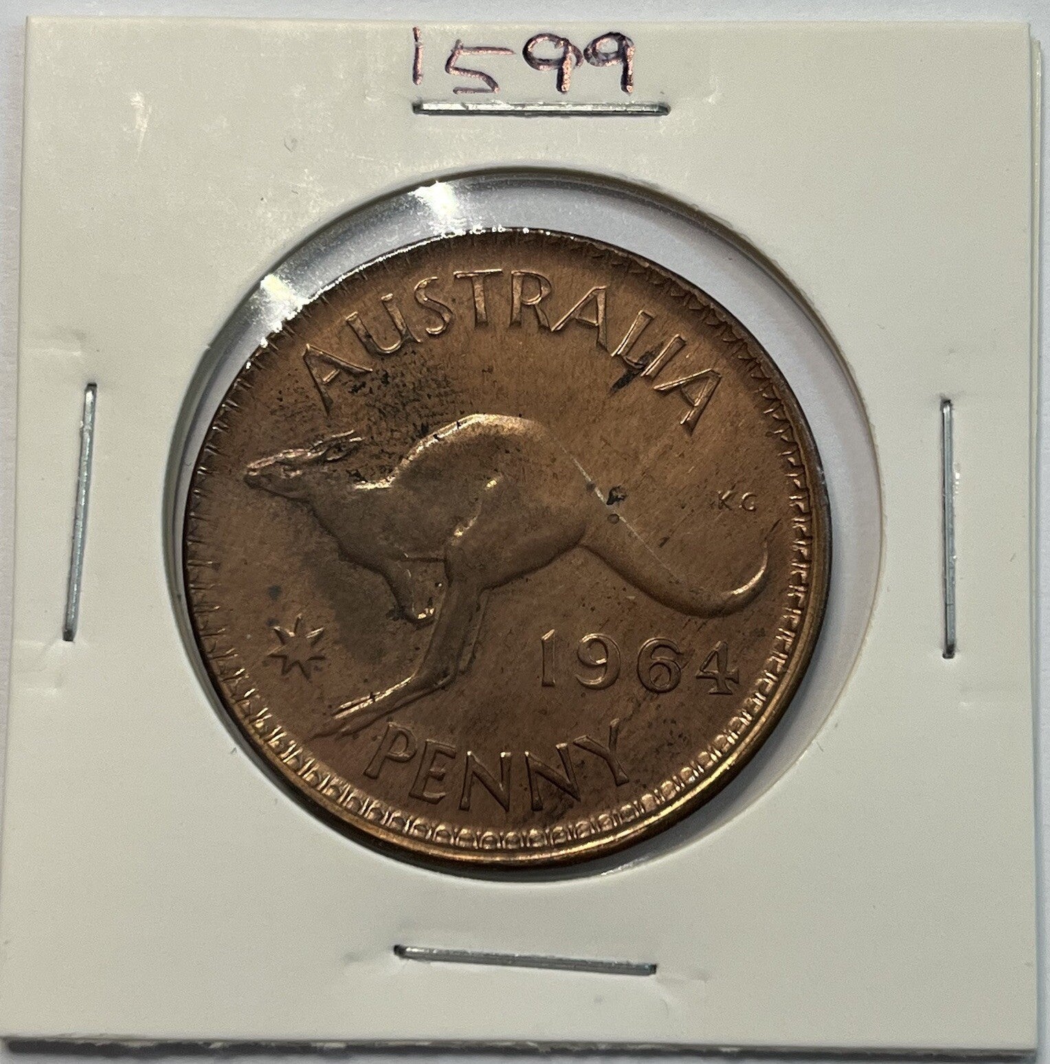 1964 Penny Coin - Struck Out of Collar Misstrike Error Lip - Scarce Predecimal