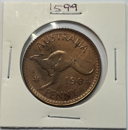 1964 Penny Coin - Struck Out of Collar Misstrike Error Lip - Scarce Predecimal