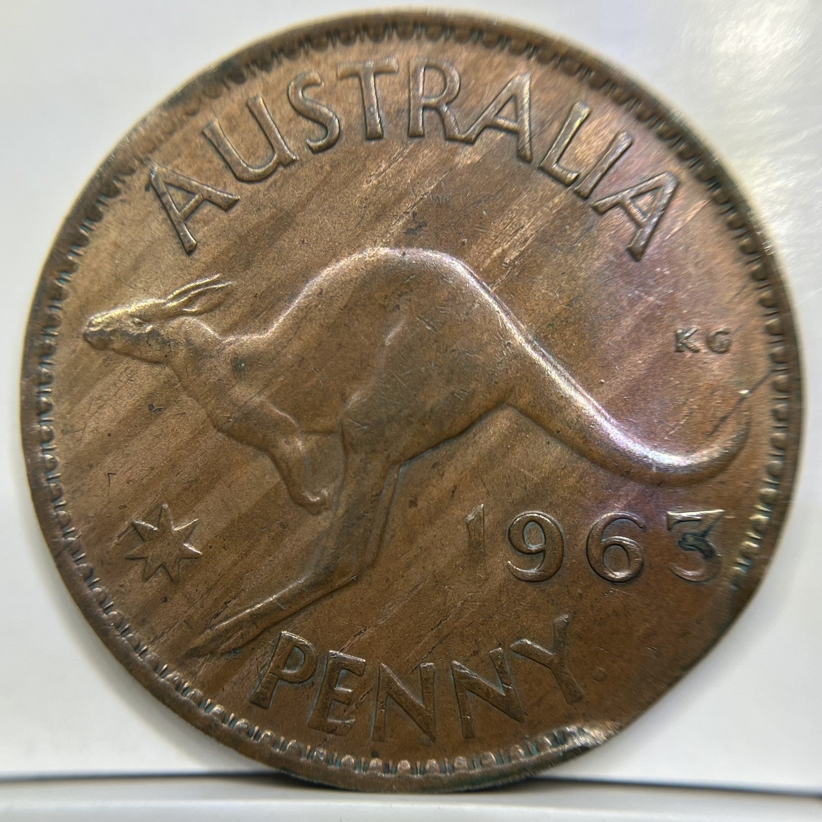 1963 Penny Coin - Uncirculated Clipped Planchet Rim Bite Error - Scarce Clip