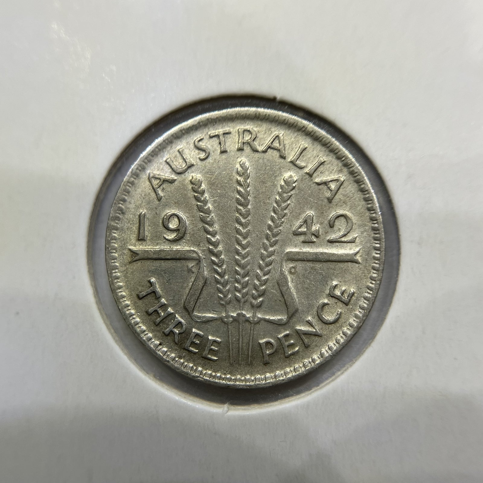 1942 m Threepence Coin - Very Fine - Key Date Low Mintage George VI